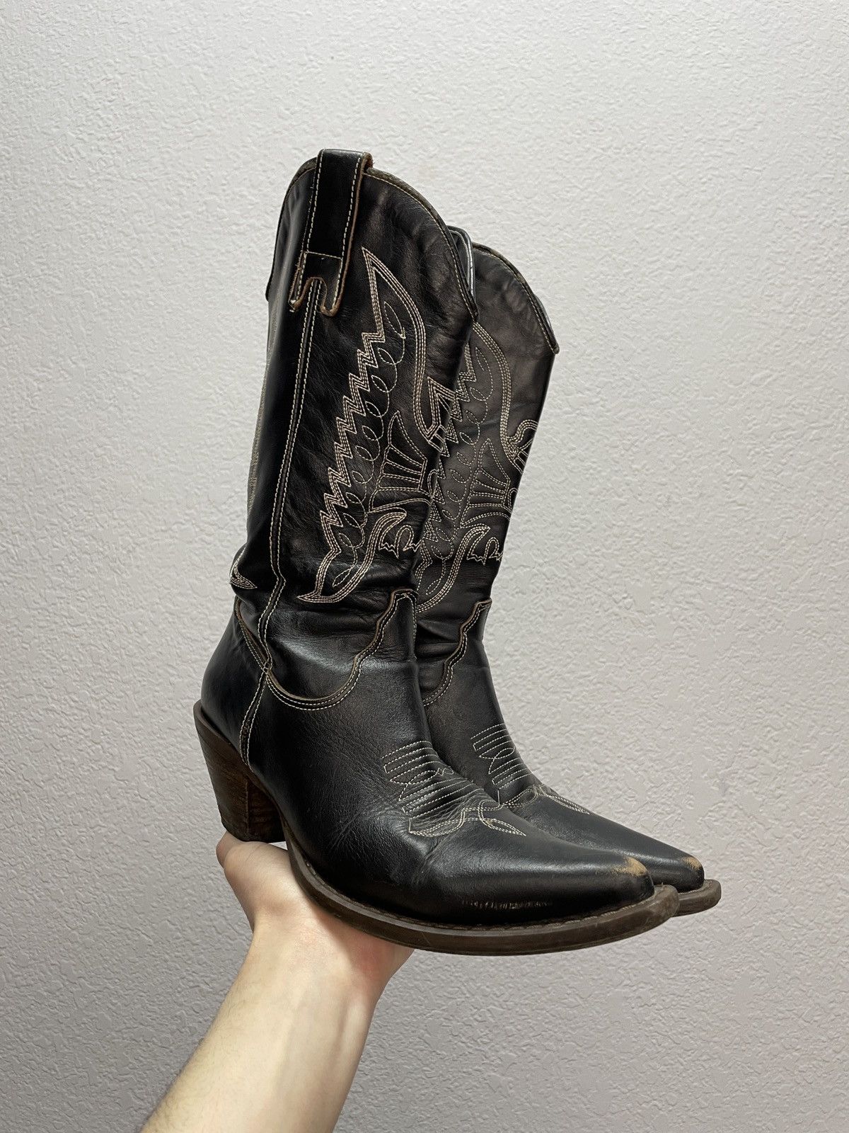 Cowboy Equipment Vintage Sendra Cowboy Leather Boots Western Shoes Size US 9 / IT 39 - 3 Thumbnail