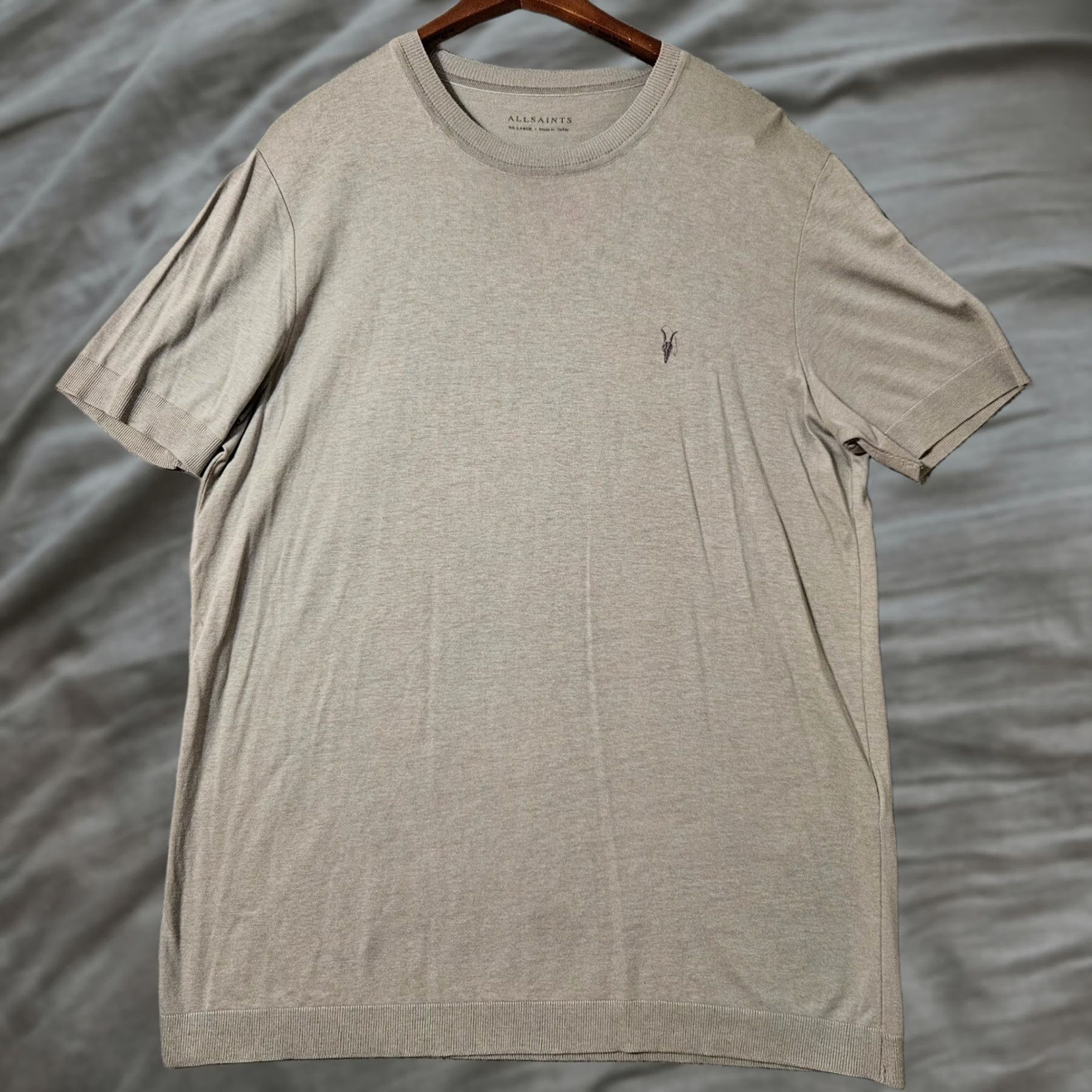 Allsaints AllSaints Short Sleeve Parlour Crewneck T Shirt Men 2XL Gray Modal Blend Size US XXL / EU 58 / 5 - 1 Thumbnail