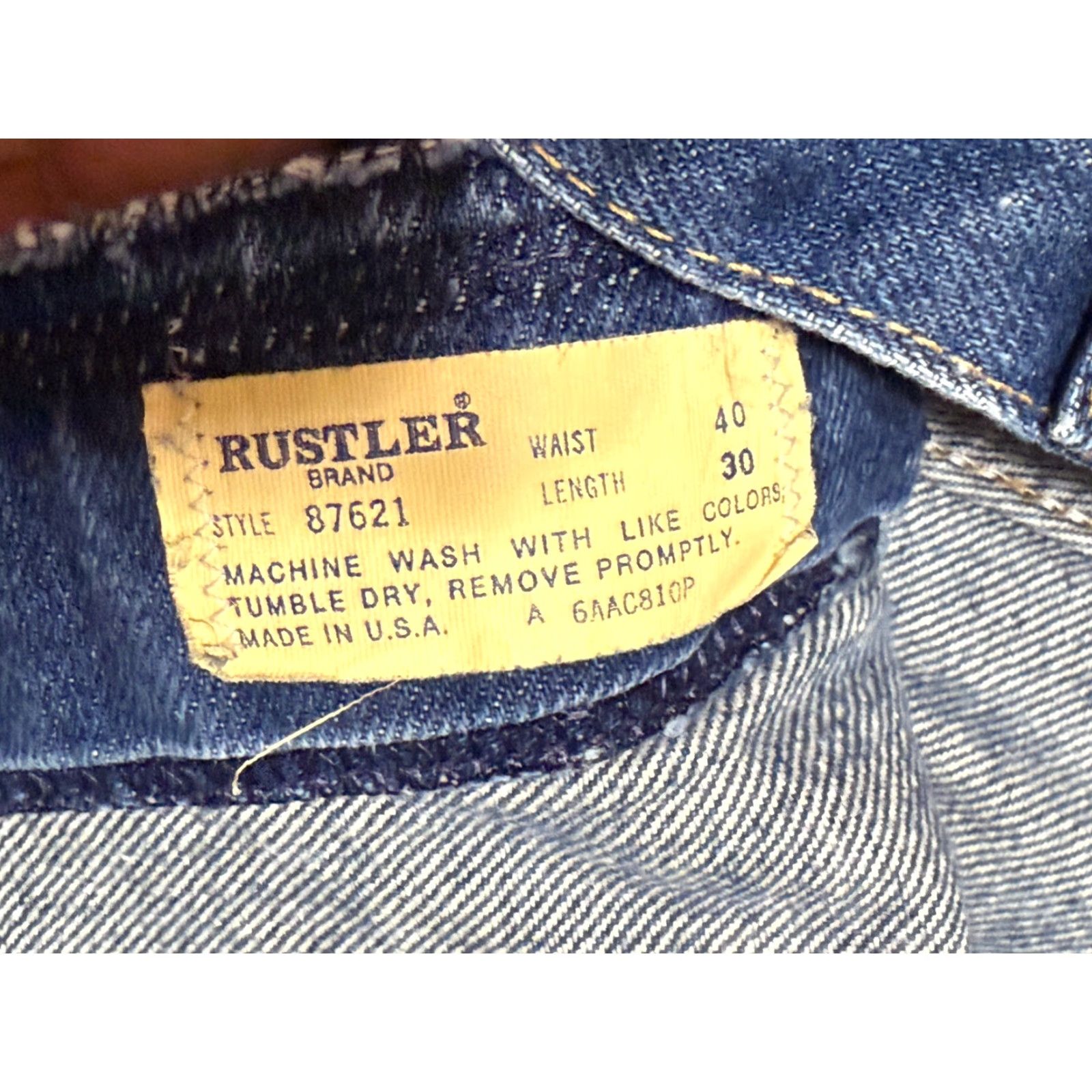Vintage Rustler Jeans Men's Size 40x30 Blue Denim Bootcut Pockets Size US 40 / EU 56 - 4 Thumbnail