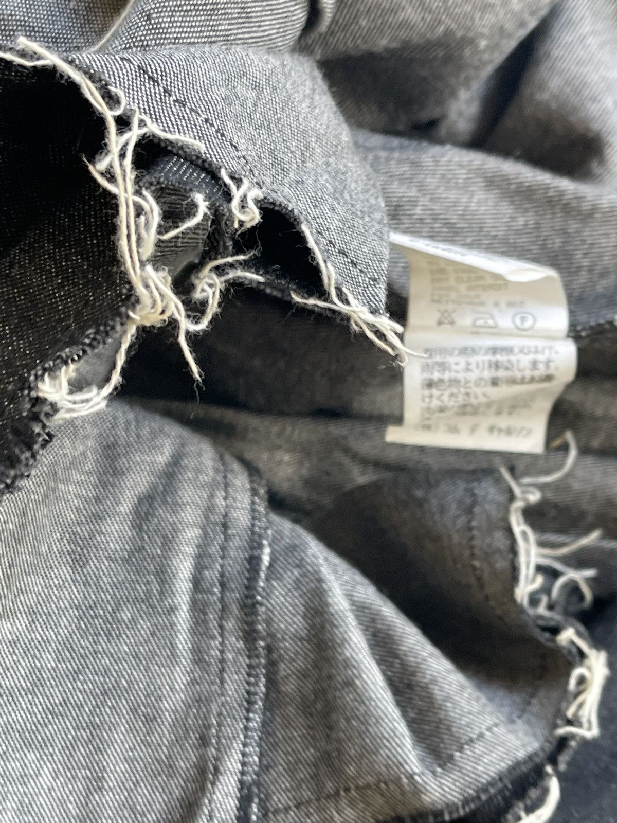 Tricot Comme des Garcons AD1998 Runway Raw-Edge Denim Skirt Tie Waist Size 31" - 12 Thumbnail