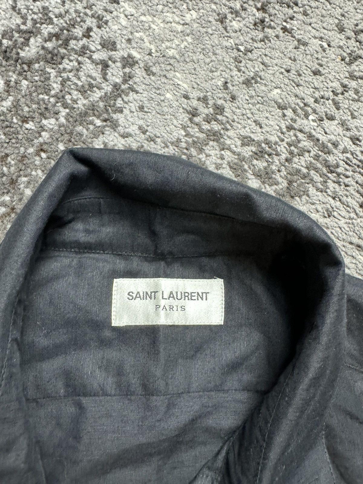 Saint Laurent Paris × Vintage Vintage Saint Laurent Paris Linen Blouse Opium Black Lace Size US M / EU 48-50 / 2 - 5 Thumbnail