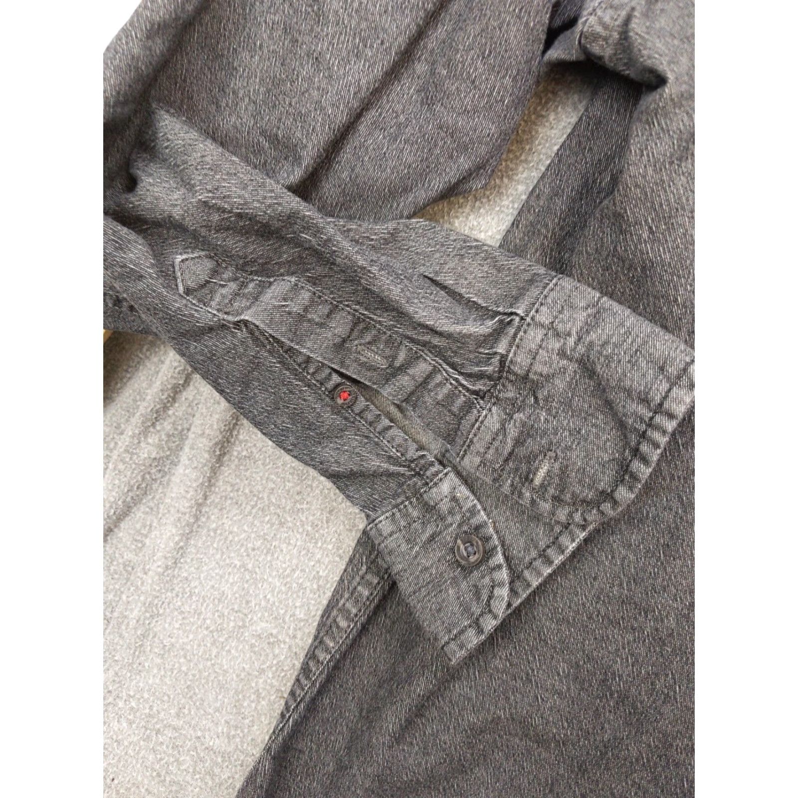 Wrangler Wrangler Shirt Mens 2XL Gray Denim Stretch Button-Up Long Sleeve Workwear Casual Size US XXL / EU 58 / 5 - 3 Thumbnail