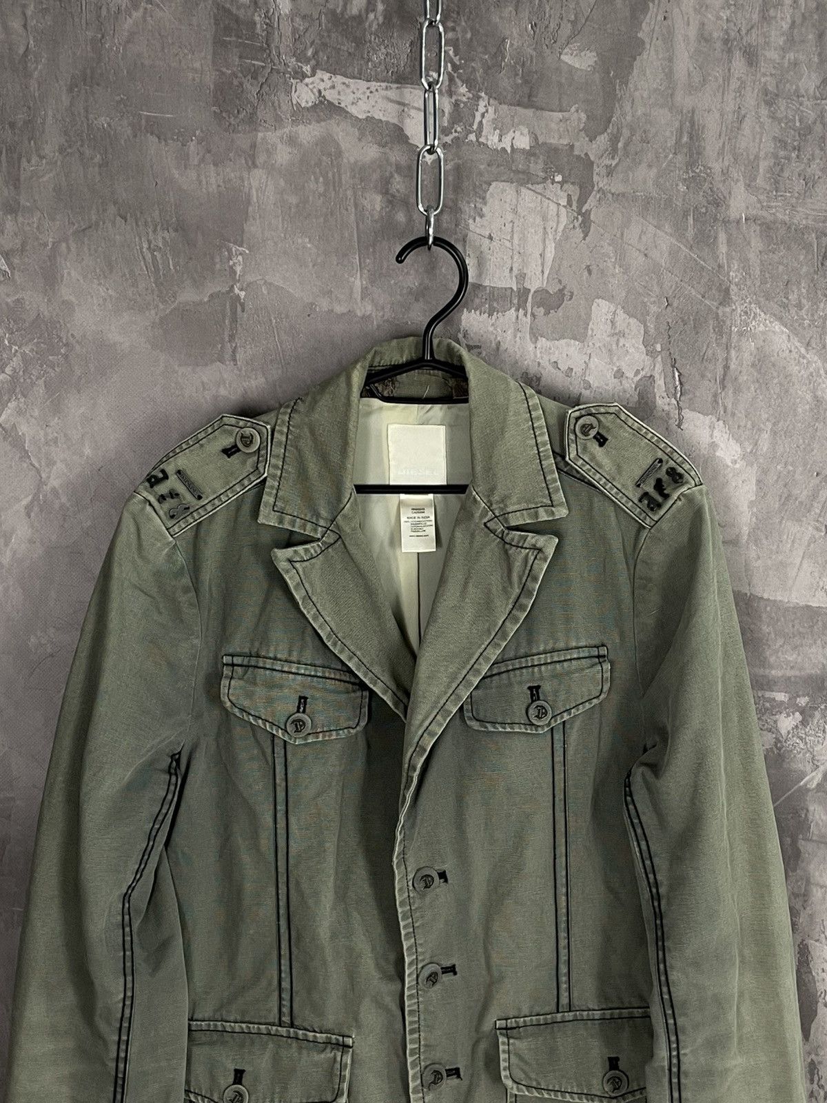Y2K DIESEL Vintage military style heavy jacket grunge vibe