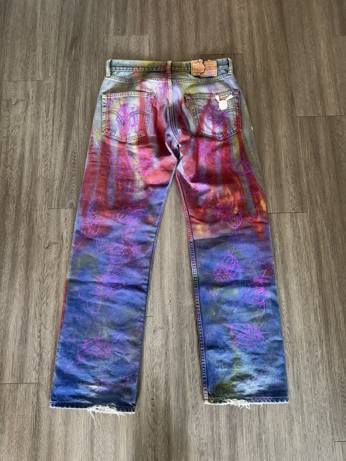 Skoloct Skoloct hand painted denim Size US 31 - 2 Thumbnail