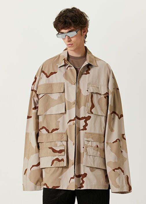 Balenciaga BB Corp Cargo Shirt Large Fit Khaki Size US M / EU 48-50 / 2 - 1 Thumbnail