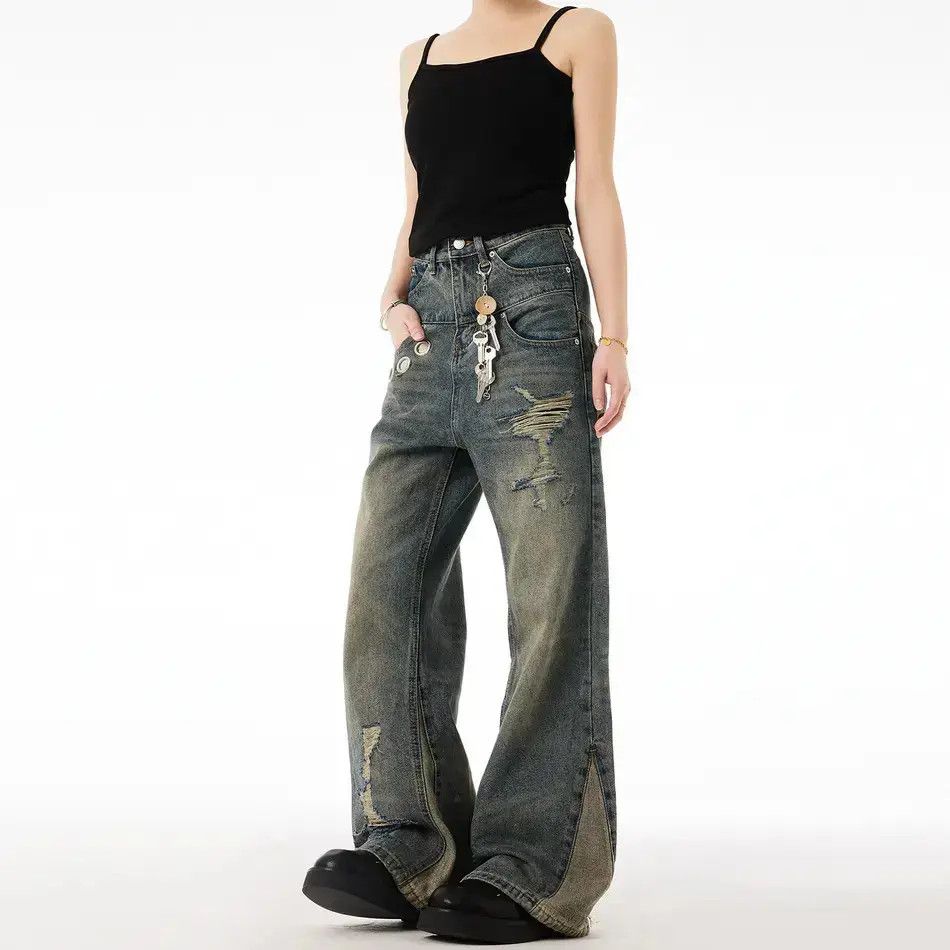 Japanese Brand Retro loose high street straight leg jeans Size US 32 / EU 48 - 3 Thumbnail