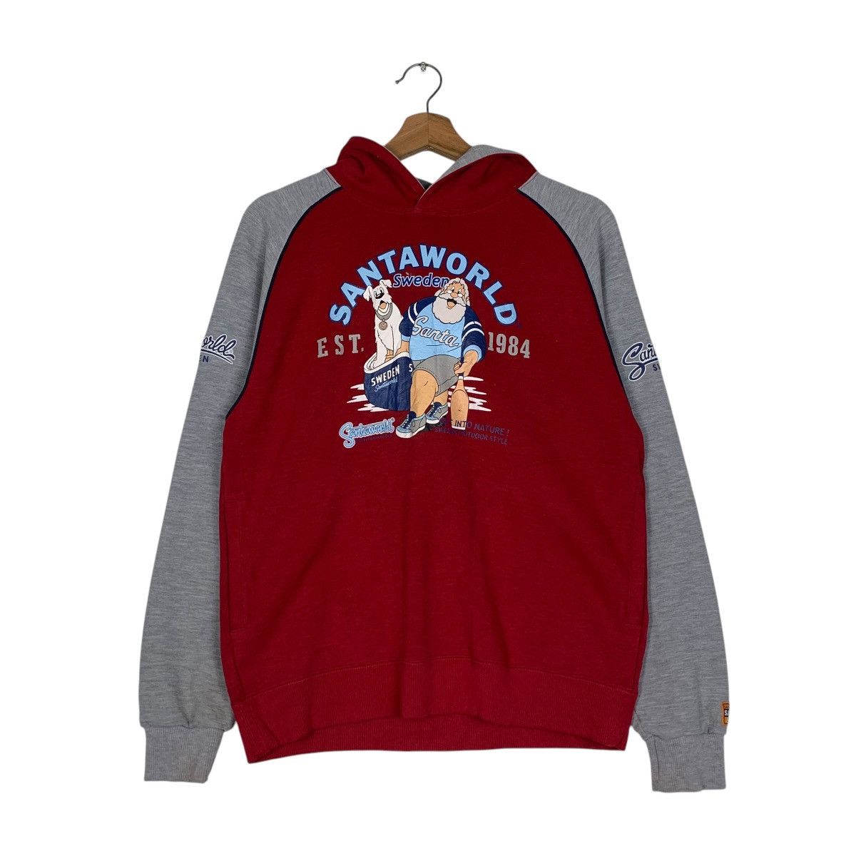 Japanese Brand SANTAWORLD Graphics Printed Hoodies Sweatshirt #1483-C67 Size US L / EU 52-54 / 3 - 10 Thumbnail