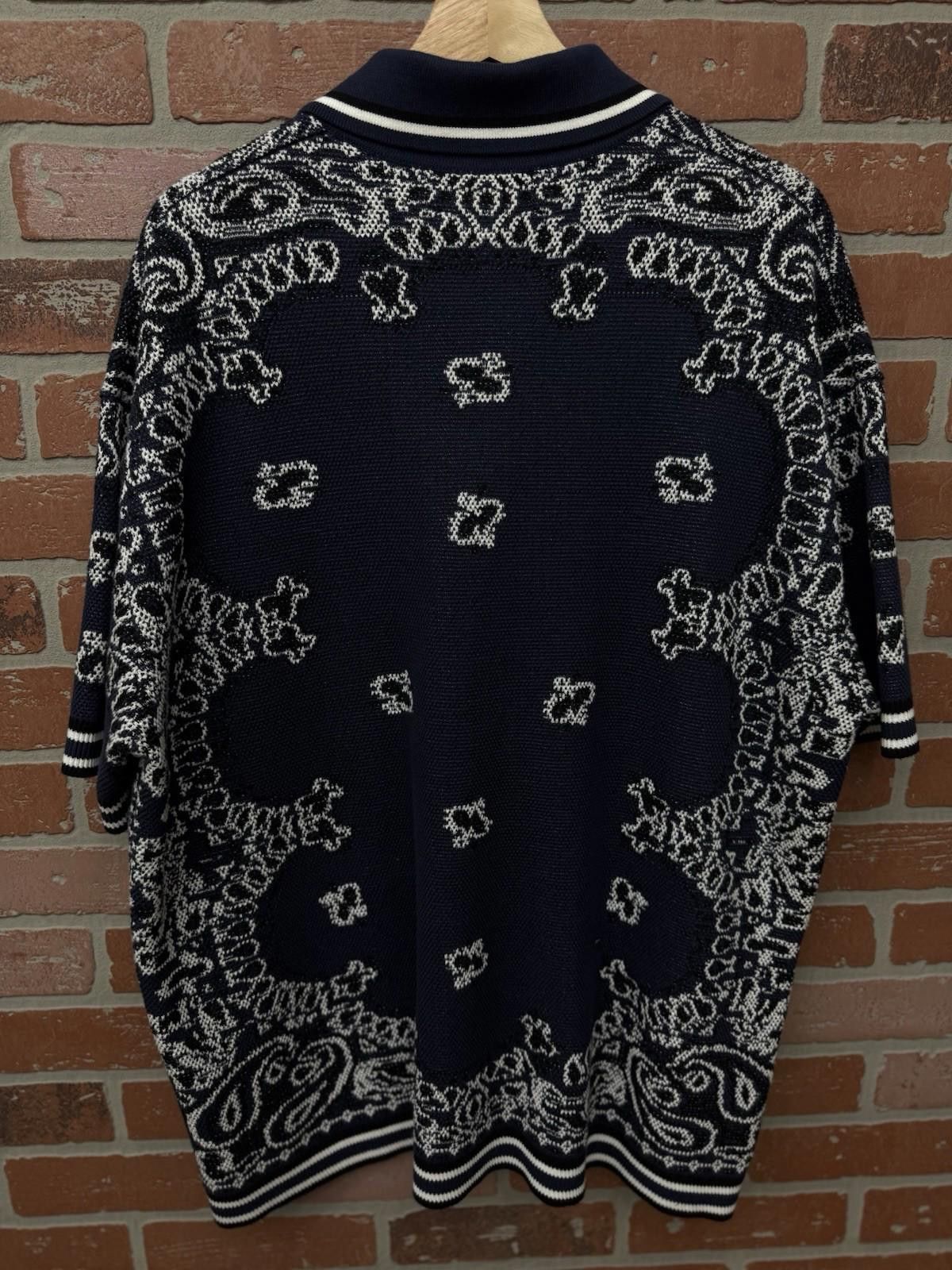 Amiri Amiri Bandana Short Sleeve Polo Shirt Blue Dress Style XL Size US XL / EU 56 / 4 - 4 Thumbnail