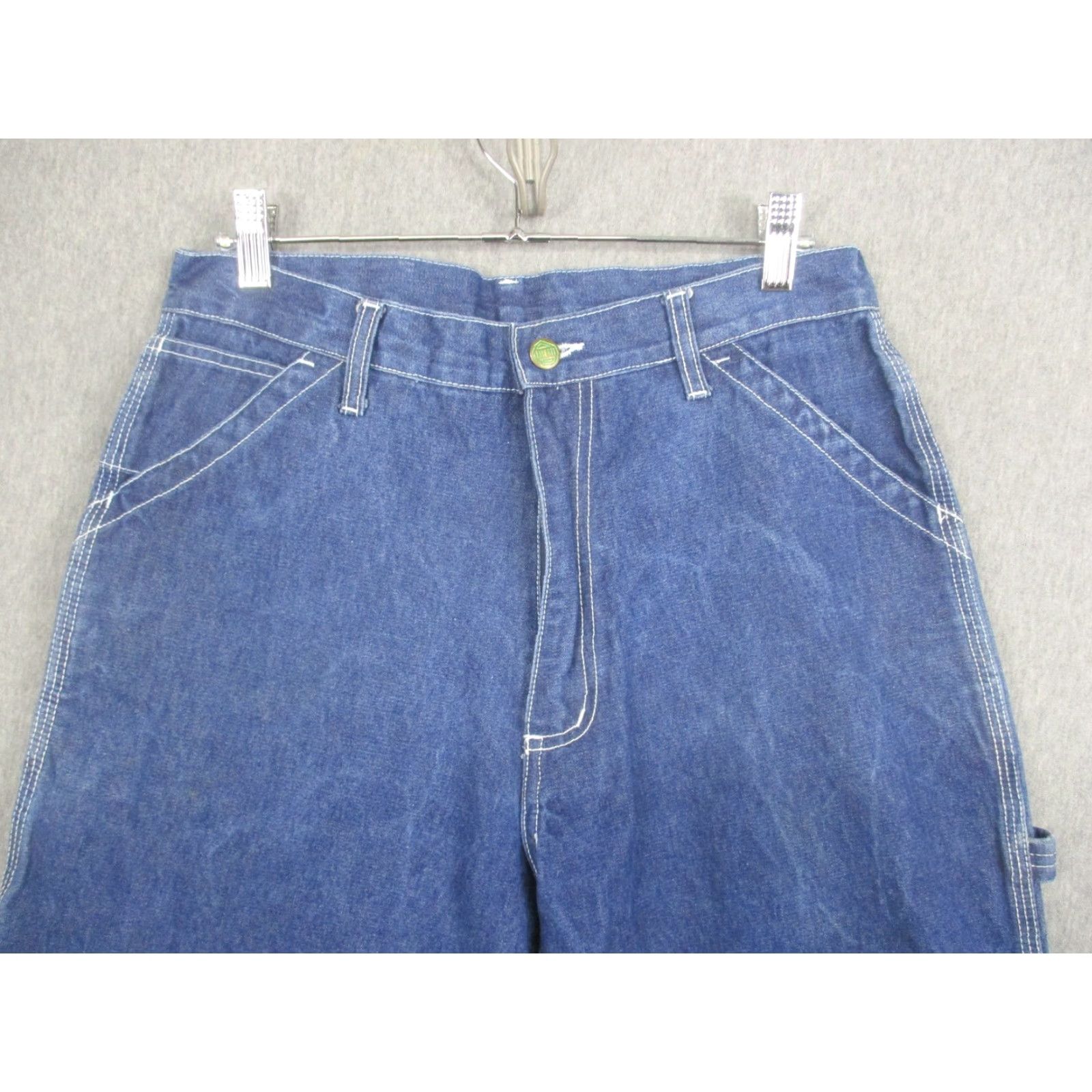 Denime Liberty Jeans Mens 30x28 Blue Relaxed Fit Denim Workwear PANTS Carpenter Straight Pocket Hammer Loop Mens Size US 30 / EU 46 - 3 Thumbnail