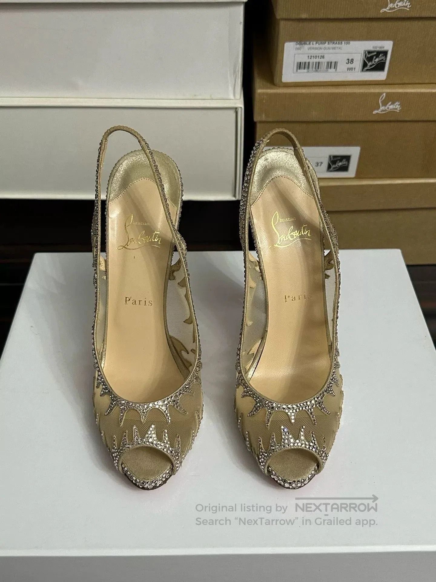 Christian Louboutin Christian Louboutin Crystal Red Sole Heels. Size US 7.5 / IT 37.5 - 2 Thumbnail