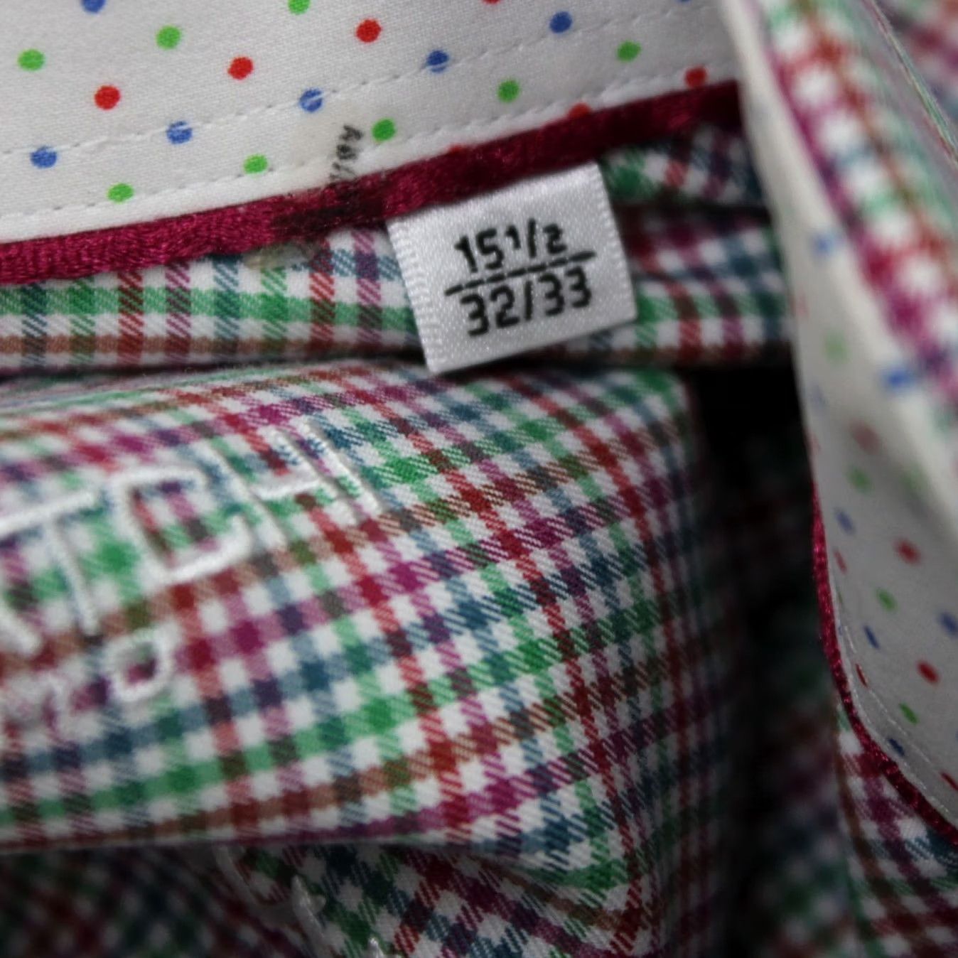 BUGATCHI Bugatchi Uomo Shirt Mens 15 1/2 32/33 Red/Green Flip Cuff Cotton Long Sleeve Dress Shirt Pattern Check Blue White Red Green Size US L / EU 52-54 / 3 - 7 Thumbnail