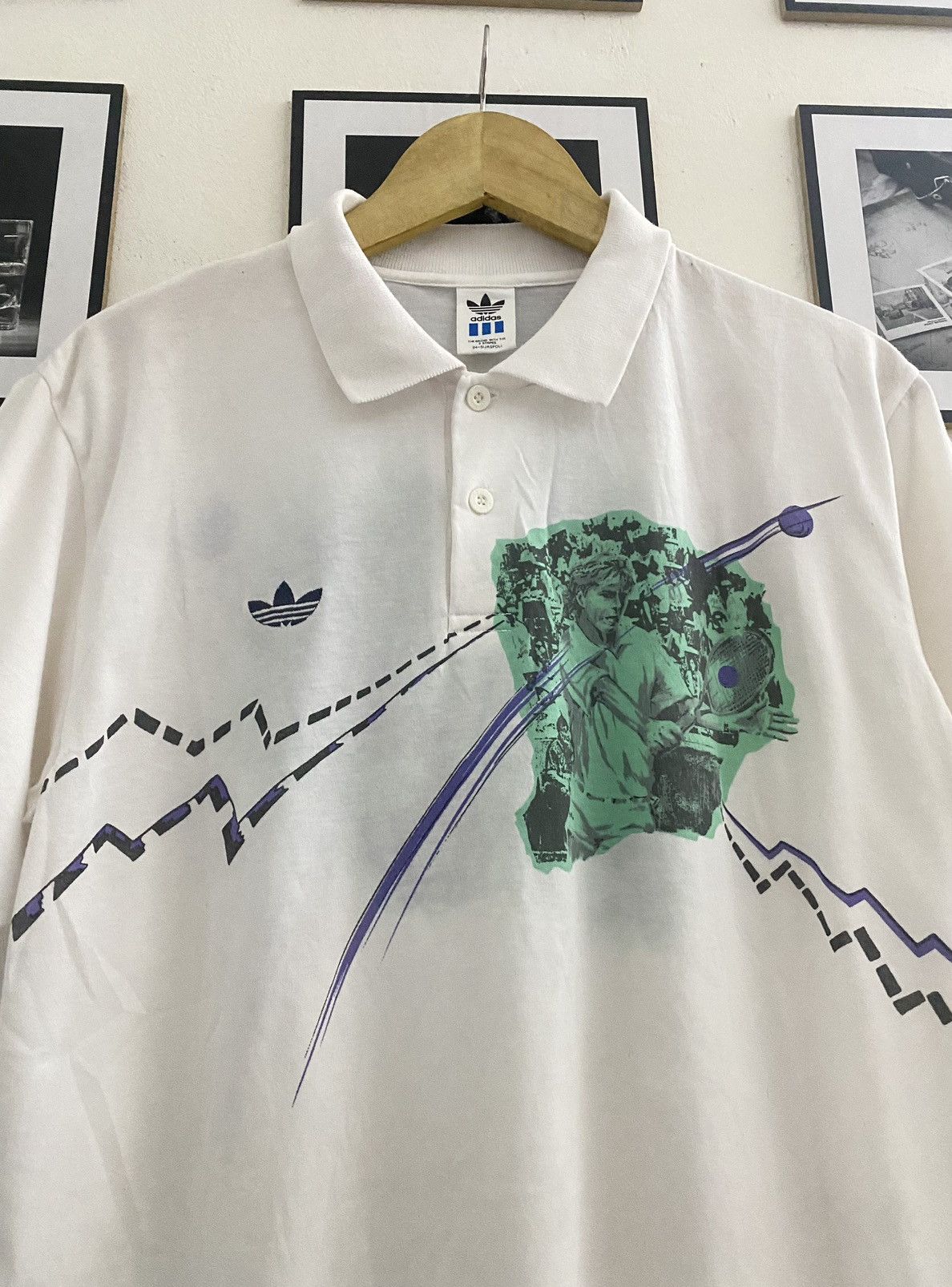 Adidas 80s Adidas Stefan Edberg Polo Shirt Size US L / EU 52-54 / 3 - 3 Thumbnail