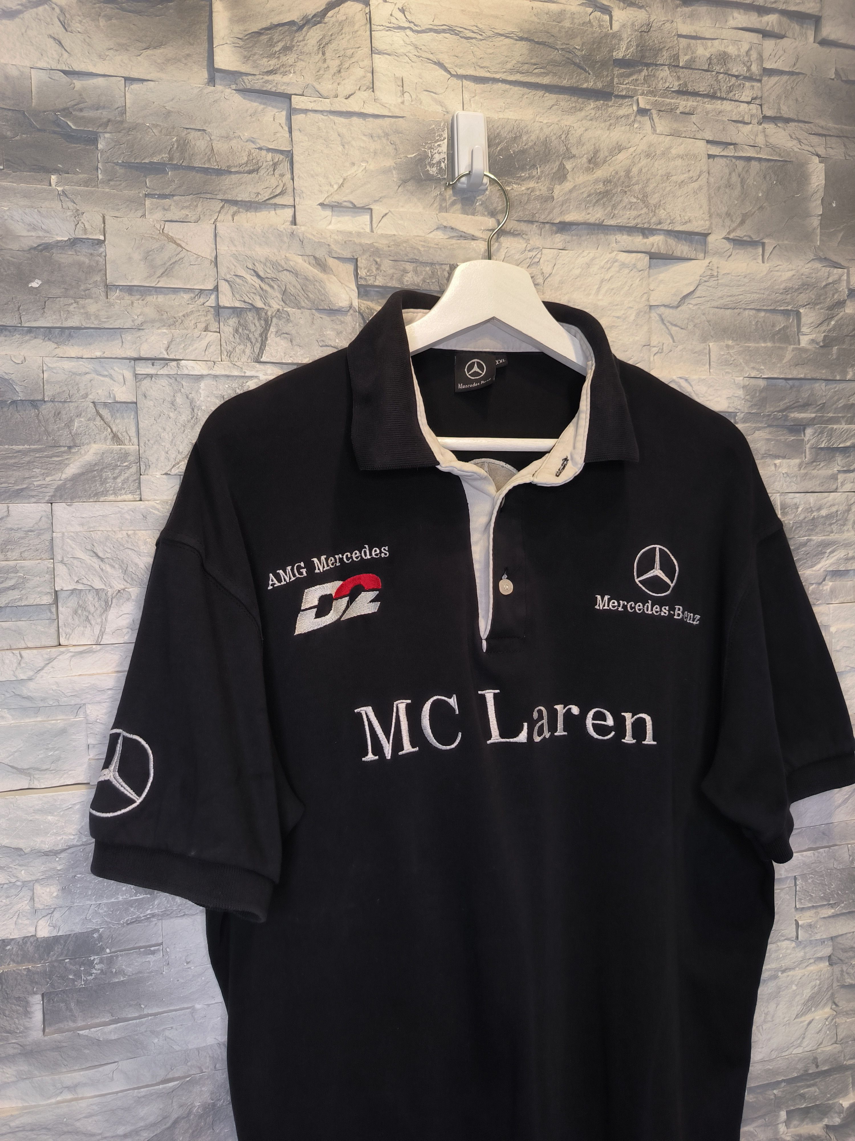 Mercedes-Benz Vintage Mercedes-Benz McLaren Polo Shirt Black Racing Size US L / EU 52-54 / 3 - 3 Thumbnail