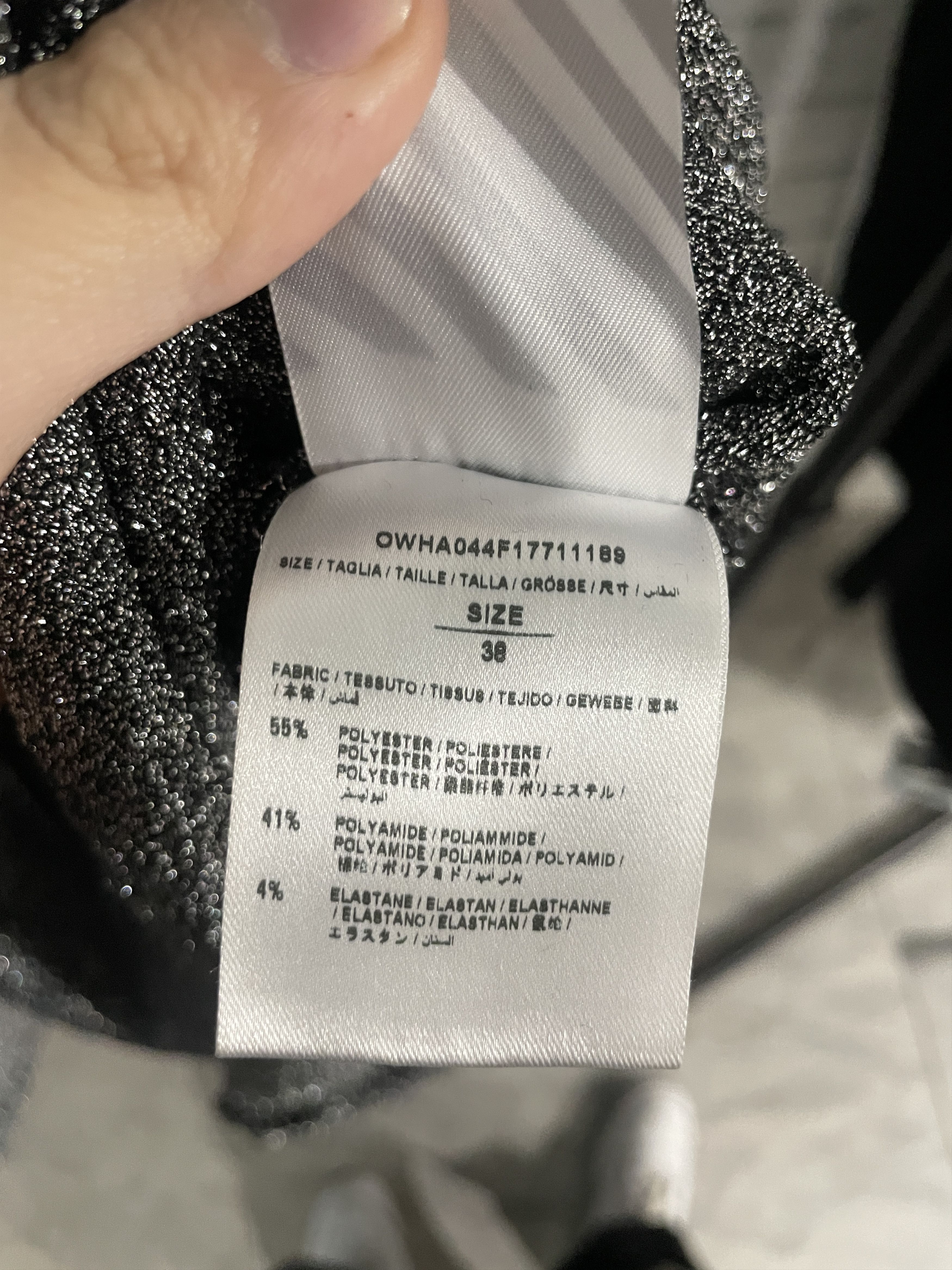 Off-White Glitter Mini Dress Size XS / US 0-2 / IT 36-38 - 3 Thumbnail