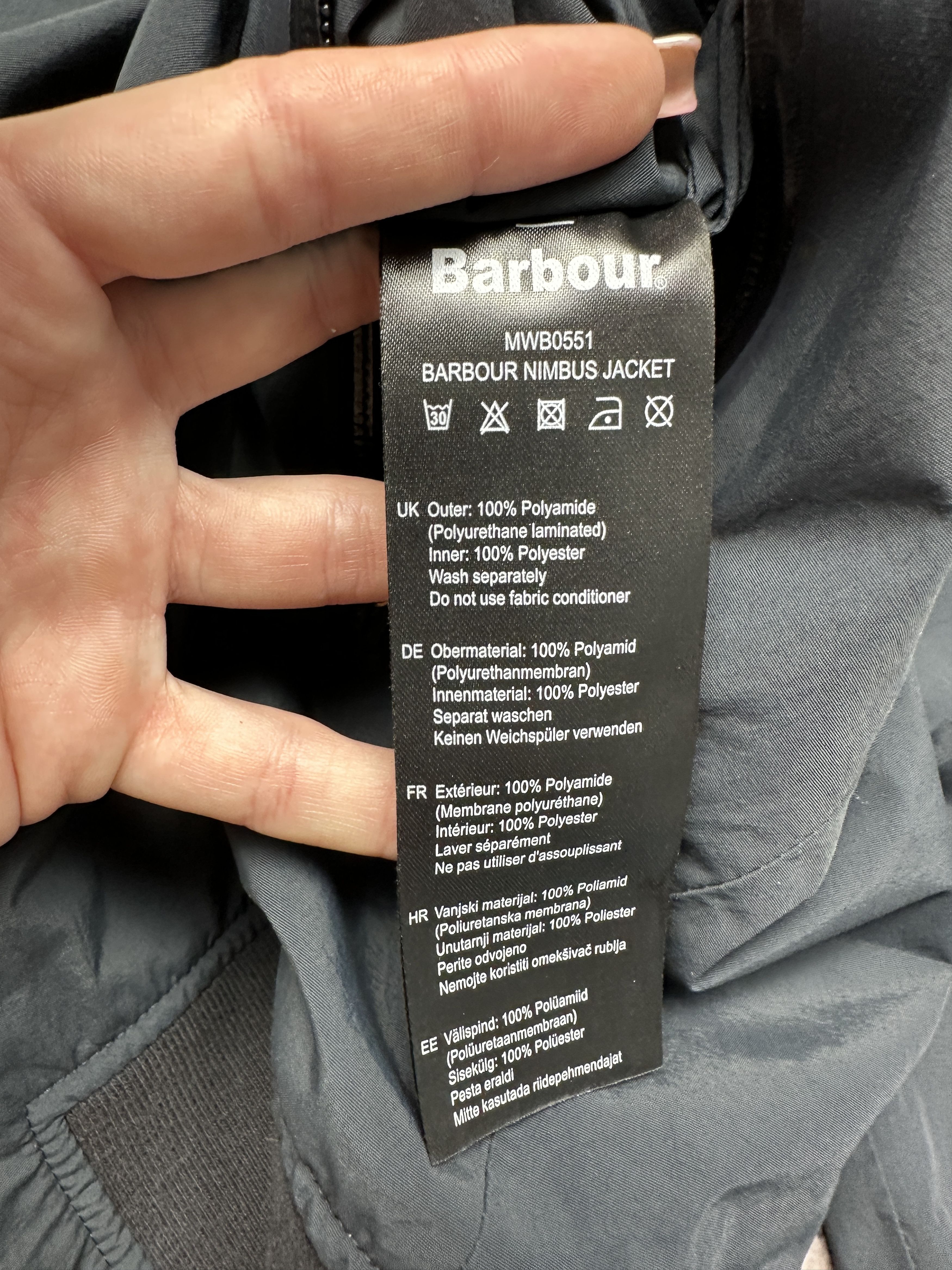 Barbour Barbour Mens Nimbus Nylon Jacket Size US M / EU 48-50 / 2 - 6 Thumbnail