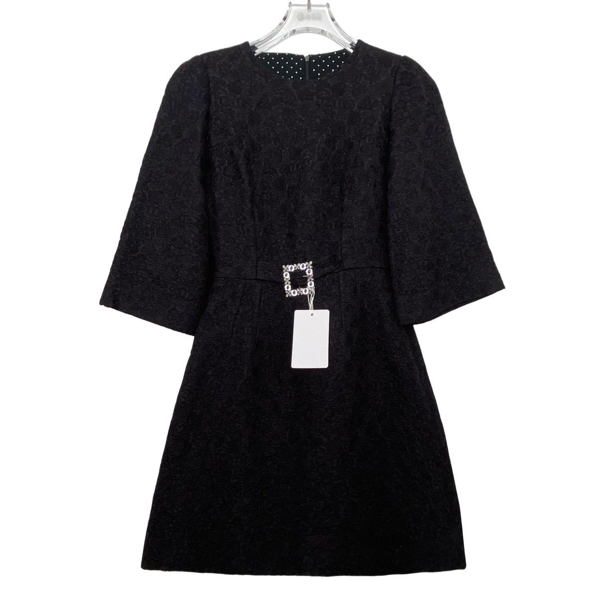Dolce & Gabbana Dolce&Gabbana Baroque 3D Embossed Diamond Button Dress K26WX Size S / US 4 / IT 40 - 1 Thumbnail