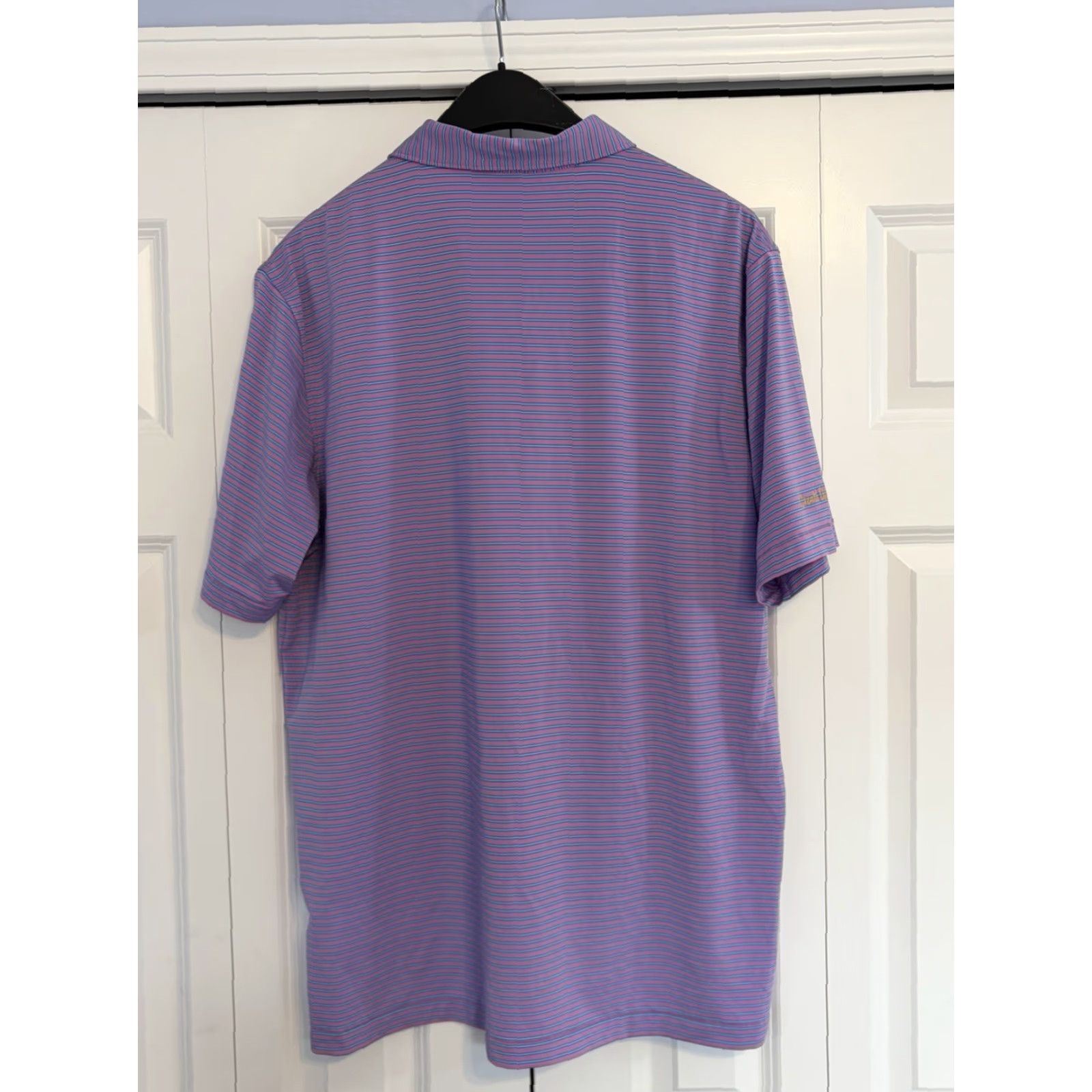 Peter Millar Peter Millar Summer Comfort Polo Shirt Short Sleeve Purple Striped Men's XL Shirt Size US XL / EU 56 / 4 - 2 Thumbnail