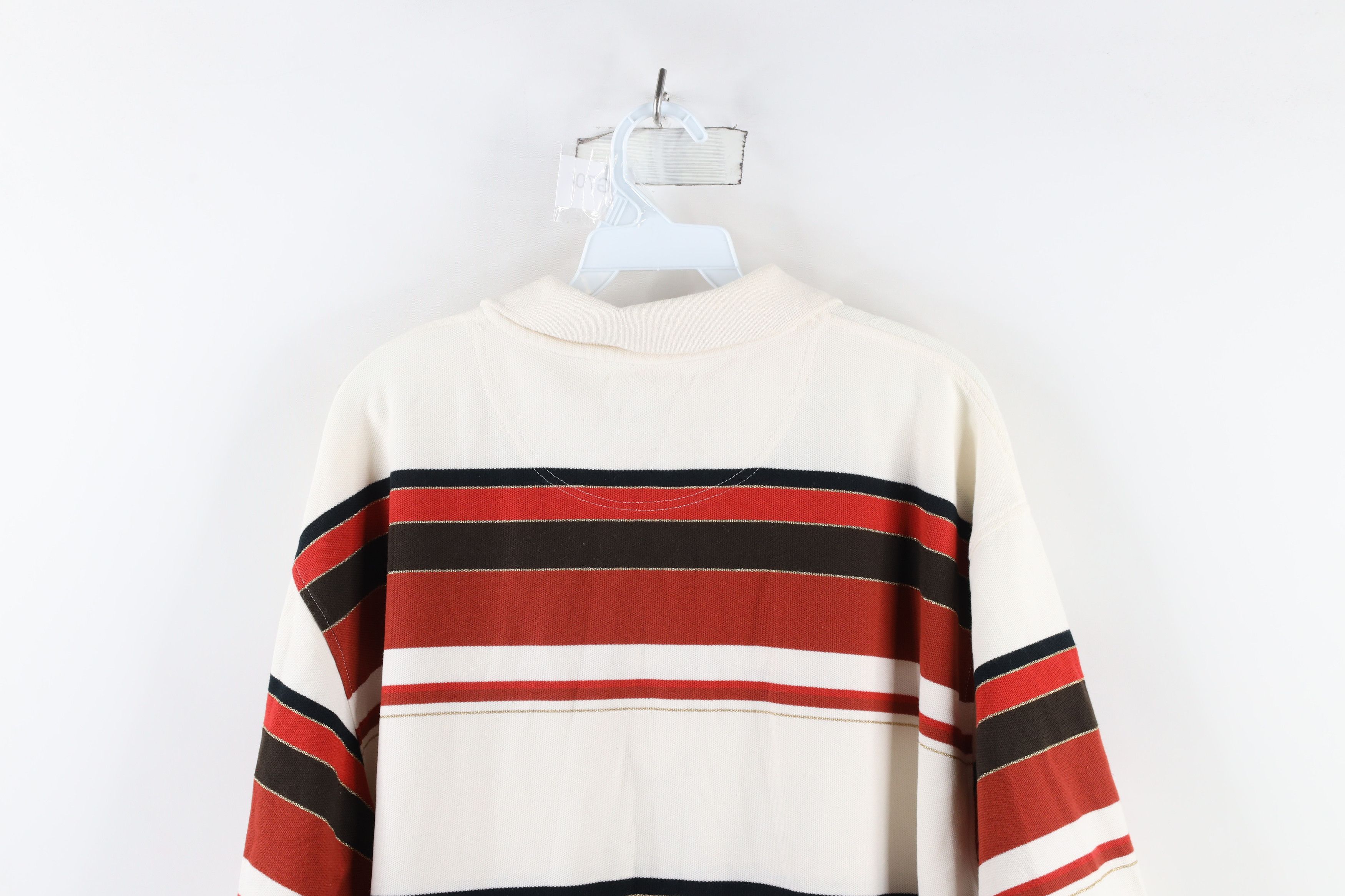 Karl Kani × Vintage Vintage 90s Karl Kani Spell Out Striped Hip Hop Polo Shirt Size US XL / EU 56 / 4 - 11 Thumbnail