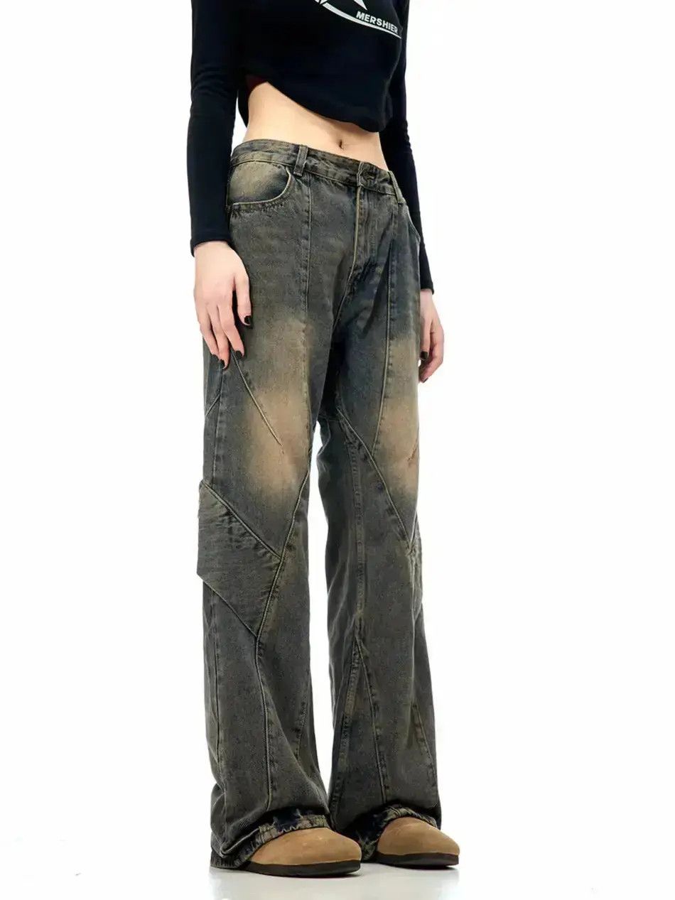 Japanese Brand Retro loose fitting straight leg micro flared jeans Size US 32 / EU 48 - 1 Thumbnail