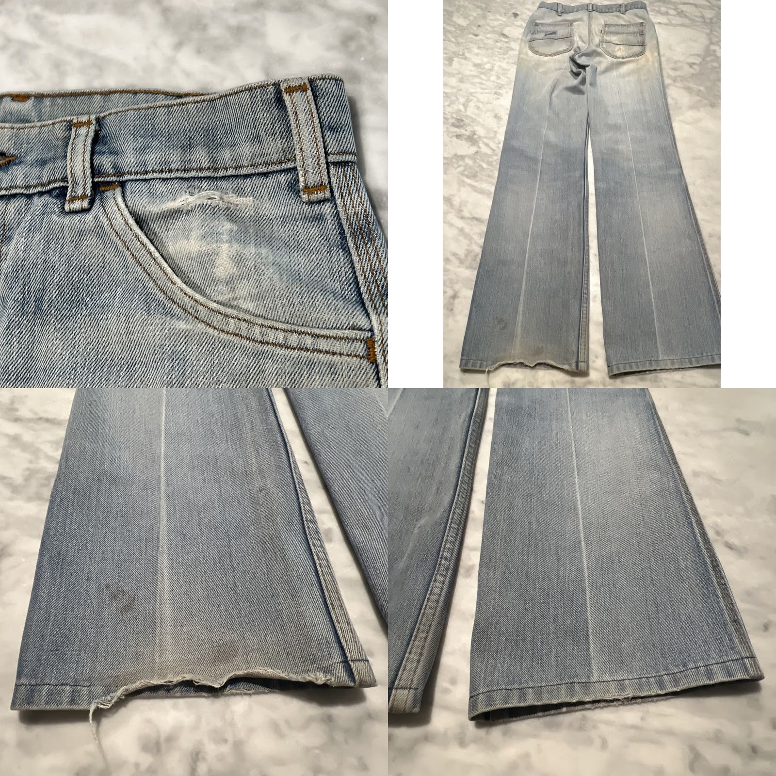 Levi's VINTAGE Levi’s 207 Orange Tab Flare Bell Bottoms Womens W28 L33 Thrashed Faded Denim 1970s Womens Mens Boys? Size 28" / US 6 / IT 42 - 9 Thumbnail