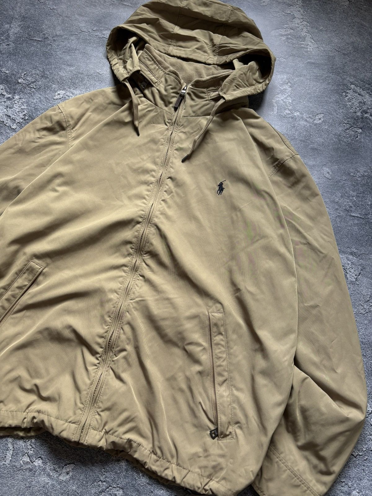 Polo Ralph Lauren Vintage Polo Ralph Lauren Beige Fleece Lined Hooded Jacket Size US L / EU 52-54 / 3 - 3 Thumbnail