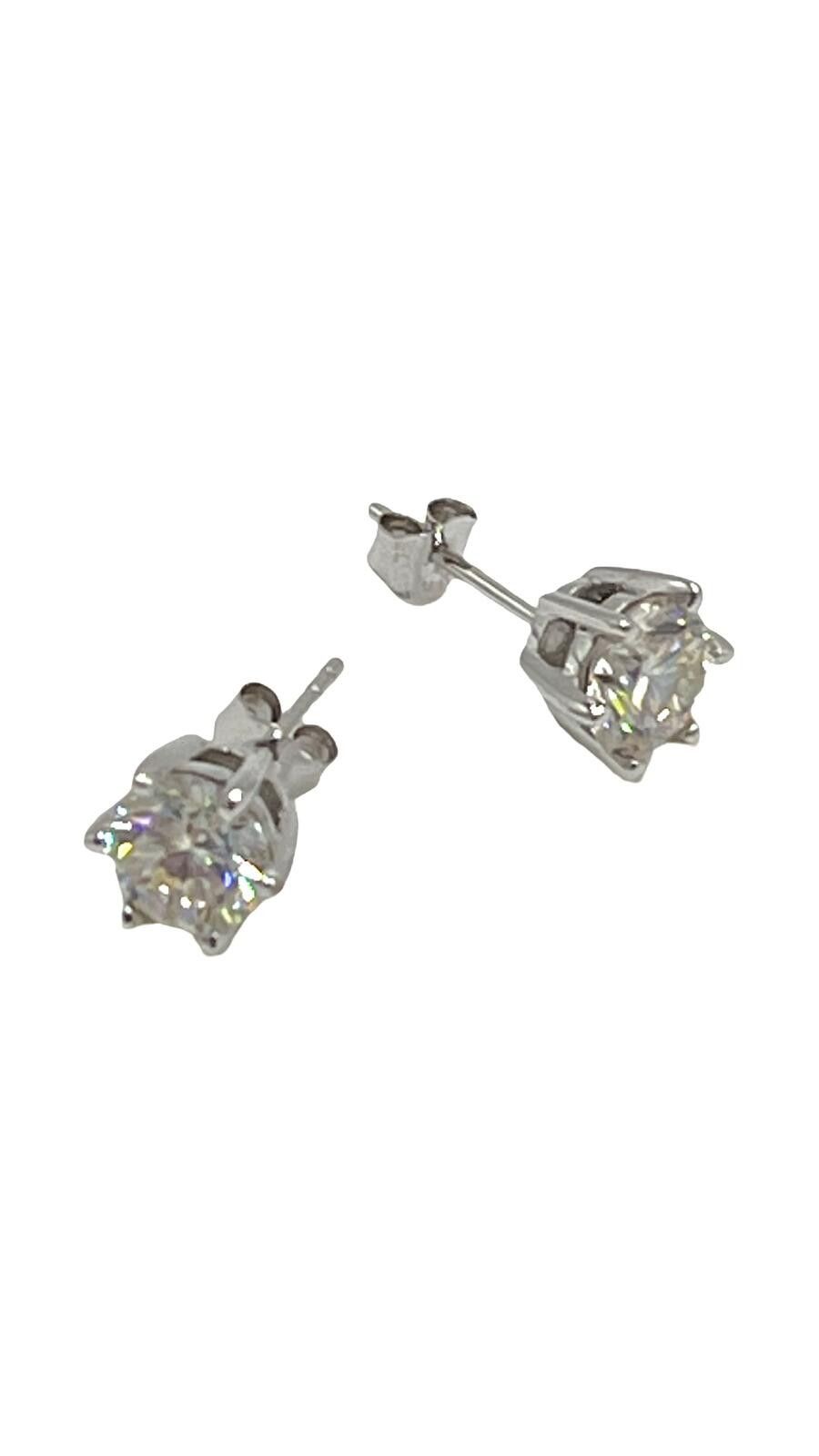 Other 10K Gold Cubic Zirconia Solitaires Prong-Set Stud Earrings Size ONE SIZE - 1 Thumbnail