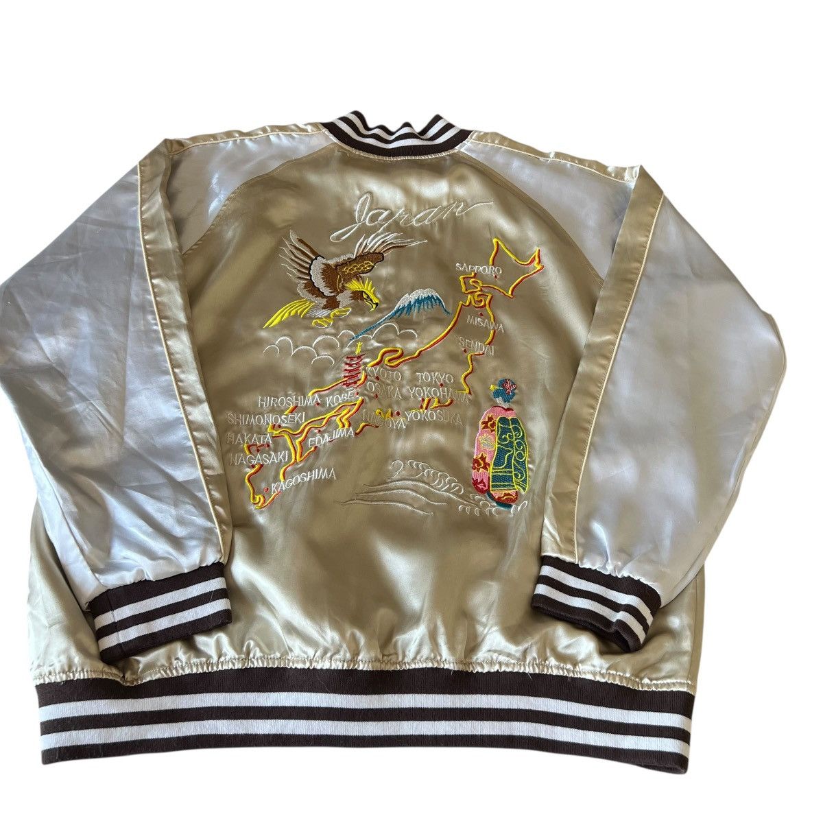 Other Vintage Japanese Sukajan Zip Up Bomber Jacket Size US XL / EU 56 / 4 - 8 Thumbnail