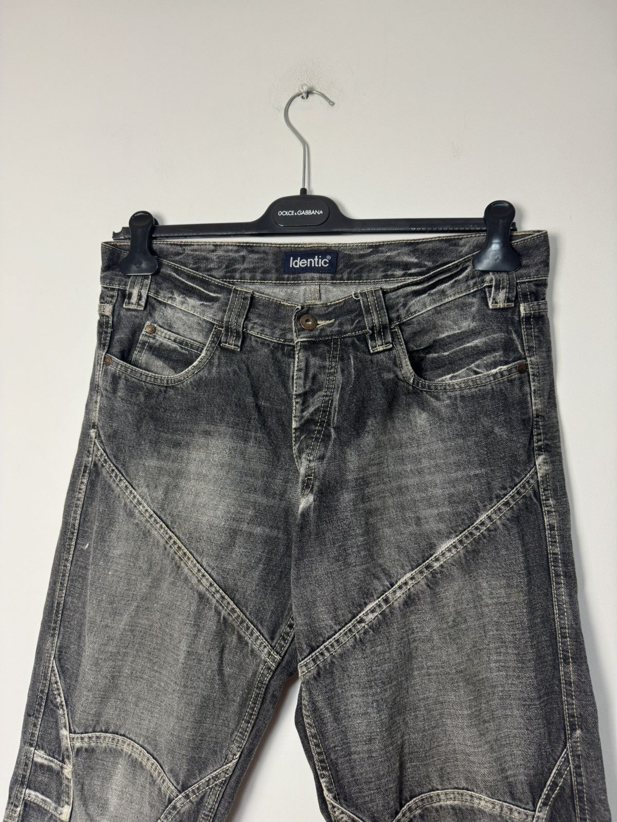 Japanese Brand Japanese Style Panelled Vintage Denim Jeans Avant Garde Size US 33 - 3 Thumbnail