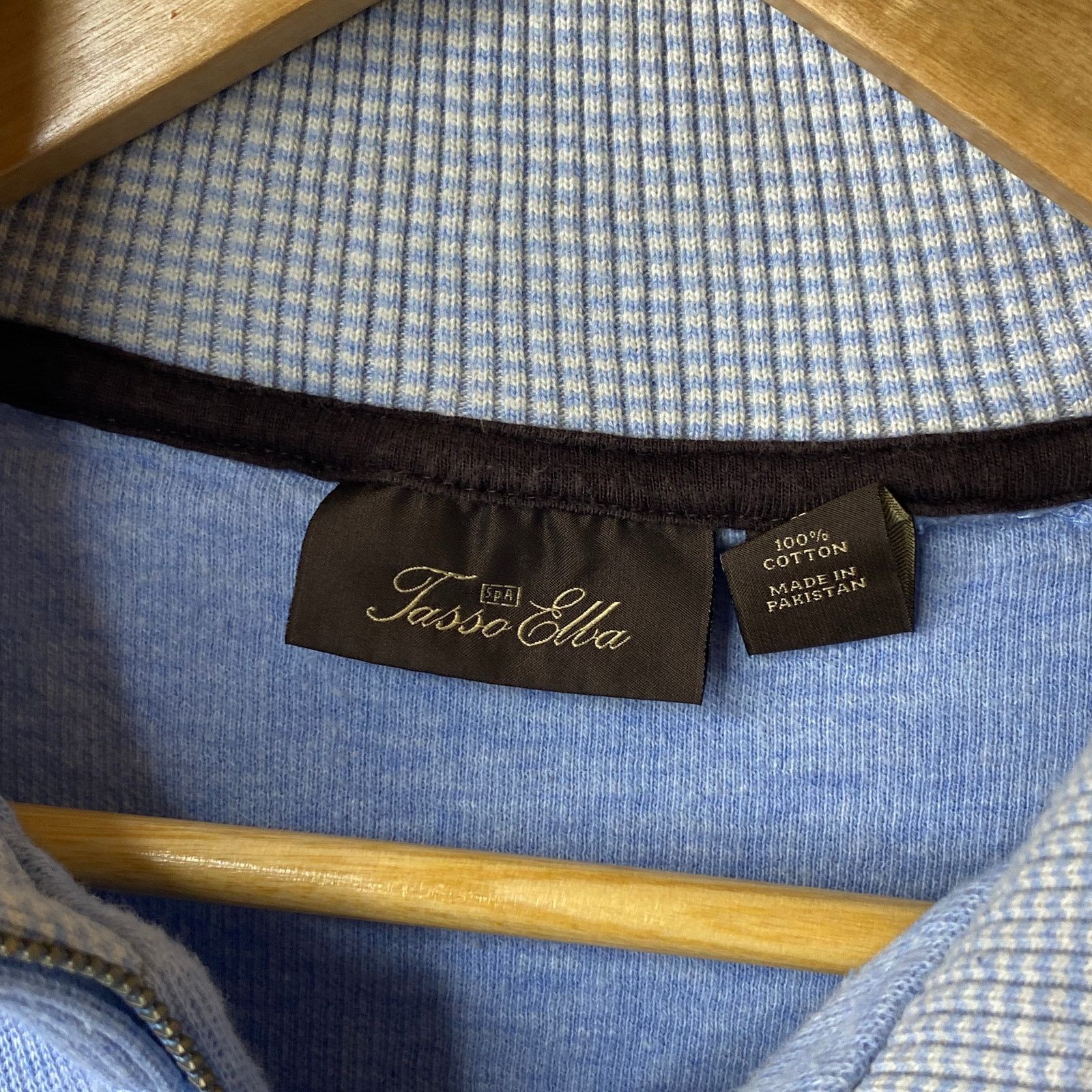 Tasso Elba Tasso Elba 1/4 Zip Blue Pullover Sweater Men's Size Large Size US L / EU 52-54 / 3 - 5 Thumbnail
