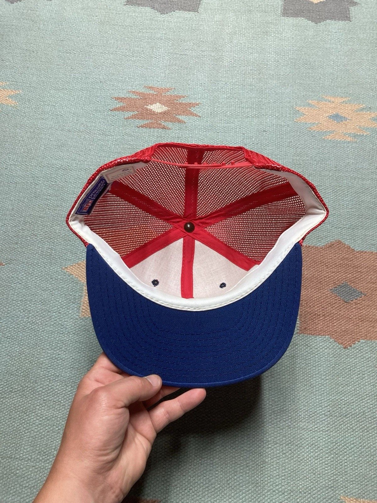 Vintage 80s trucker hat mesh cap car quest patch young an SnapBack Size ONE SIZE - 5 Thumbnail