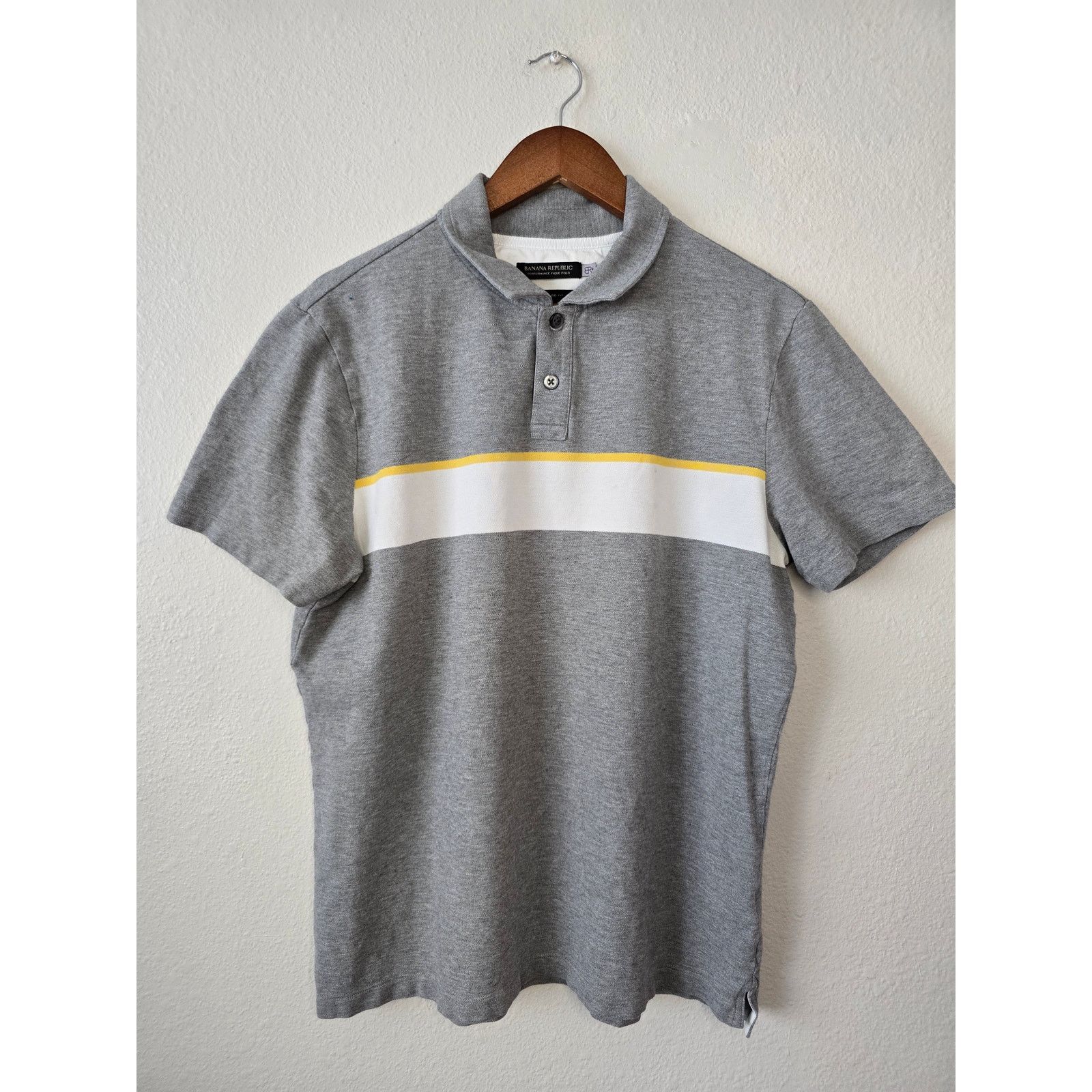 Banana Republic Banana Republic Polo Mens Striped Gray Pique Polo XL Shirt Size US L / EU 52-54 / 3 - 1 Thumbnail