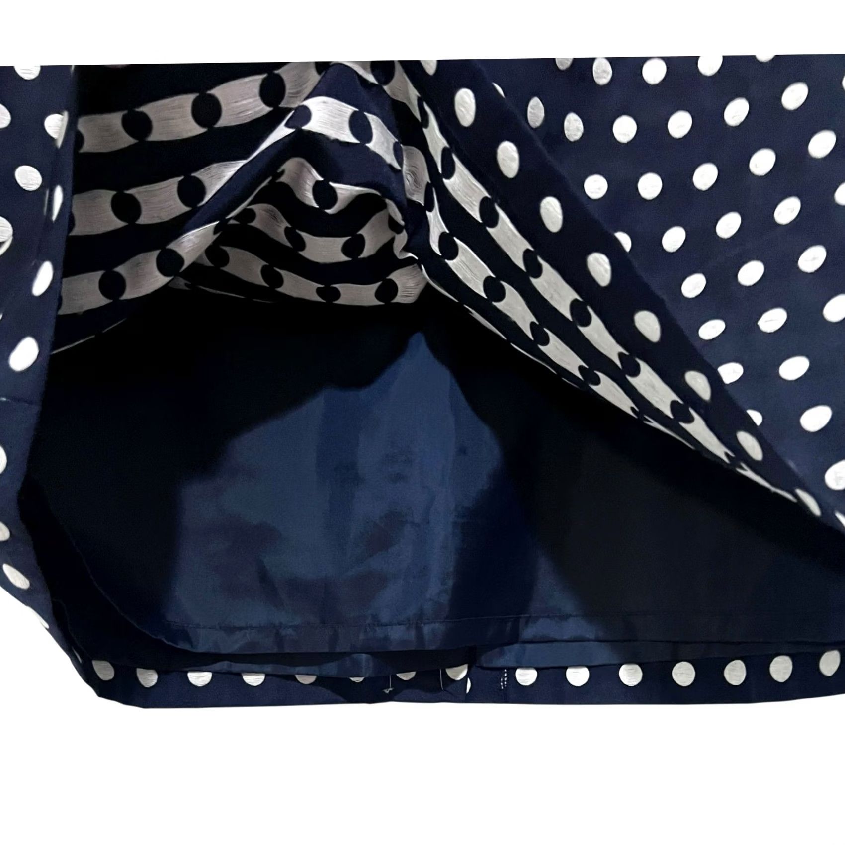 Ann Taylor Ann Taylor Pencil Skirt NWT Size 18 Polka Dot Navy Blue White Lined Cotton Blend Skirt Women Size 40" / US 18 - 3 Thumbnail