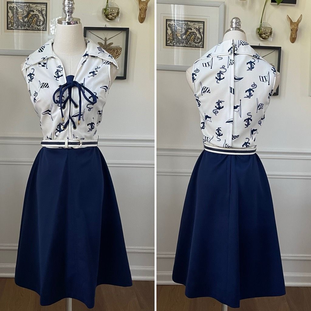 Vintage Vintage 70s Jerell of Texas Nautical A-line Dress XS Size XS / US 0-2 / IT 36-38 - 1 Thumbnail