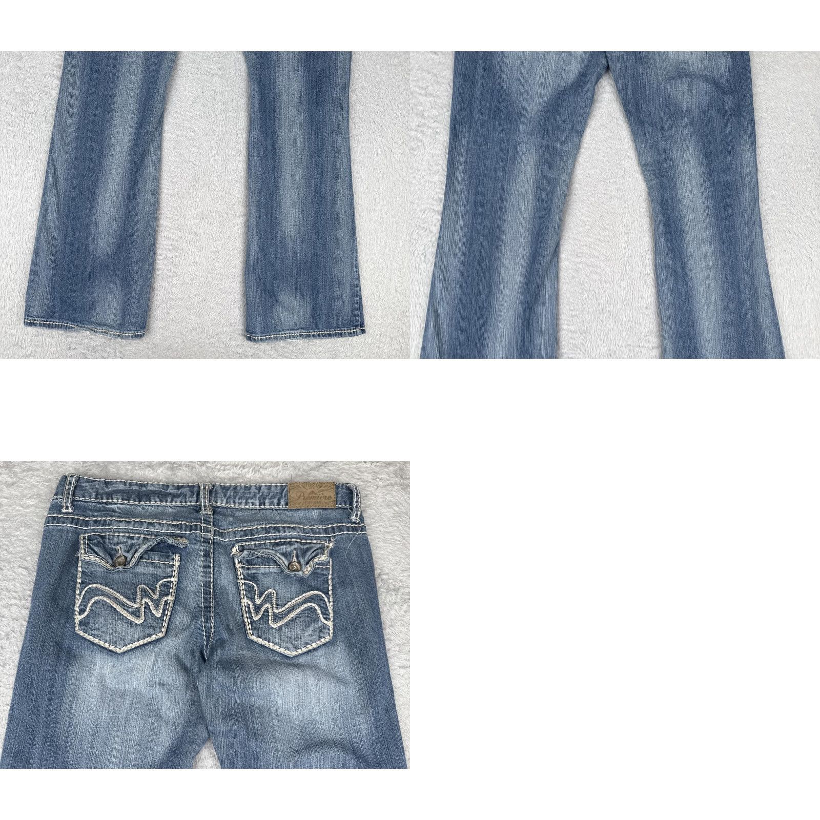 Denime Premiere Denim Jeans Womens 7/8 Bootcut Distressed Pockets Embroidered Back Flap Pocket 5-Pocket Denim Size 28" / US 6 / IT 42 - 10 Thumbnail