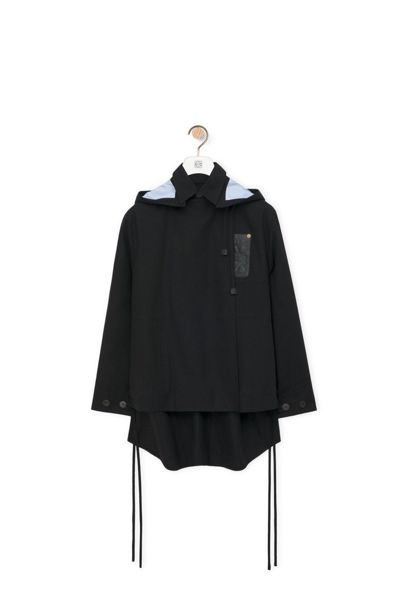 Loewe o1in1g0426 Hooded Parka in Cotton in Black Size XL / US 12-14 / IT 48-50 - 1 Thumbnail