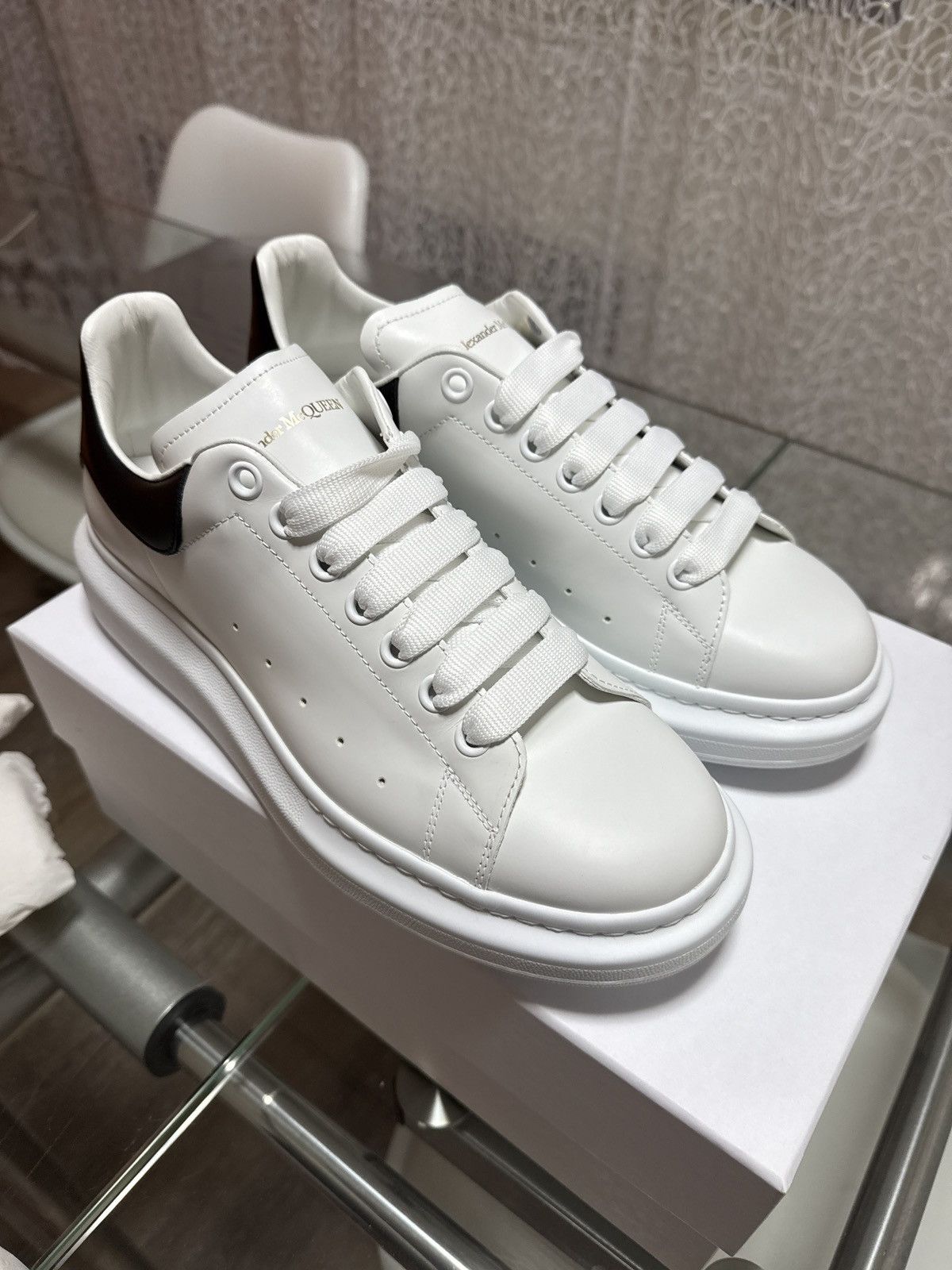 Alexander McQueen oversized new tech calf skin