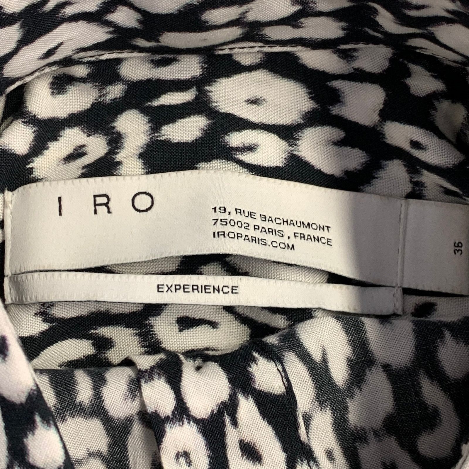 Iro IRO Size 4 Black White Rayon Animal Print Two Pockets Shirt Size XS / US 0-2 / IT 36-38 - 5 Thumbnail