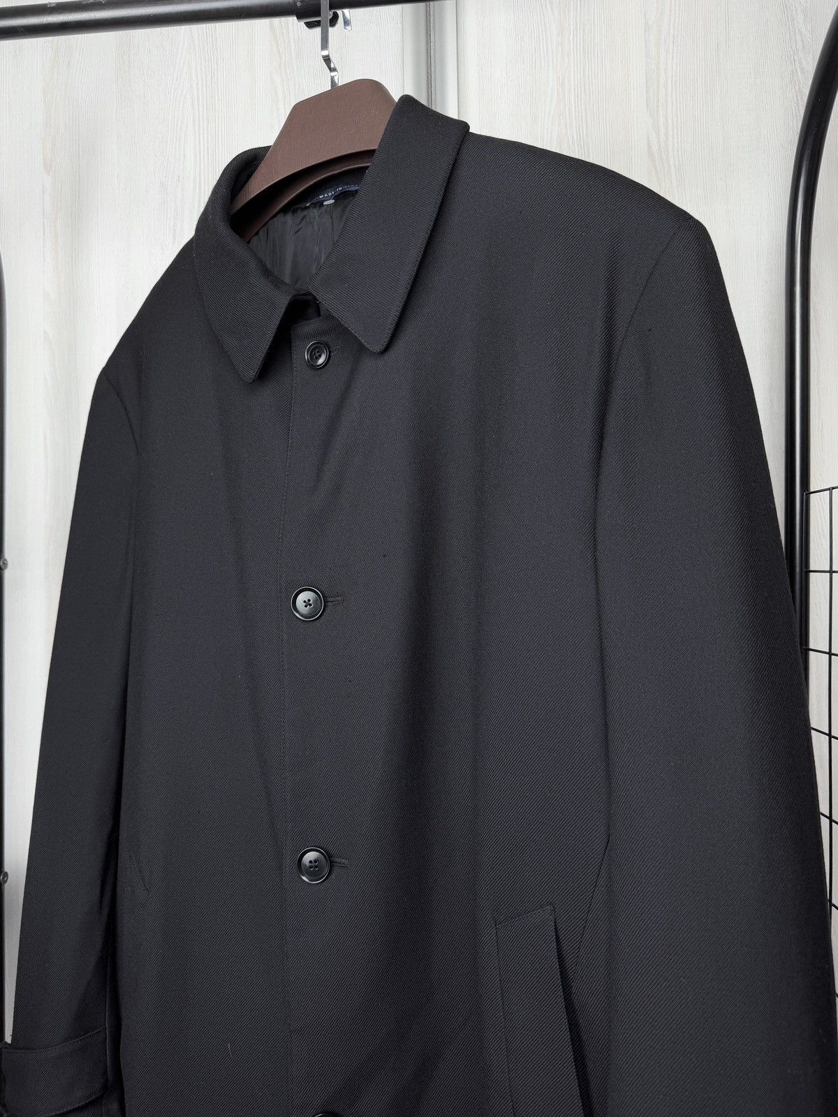 Pal Zileri Pal Zileri Italy Men’s black wool solid single-breasted coat Size US XXL / EU 58 / 5 - 4 Thumbnail