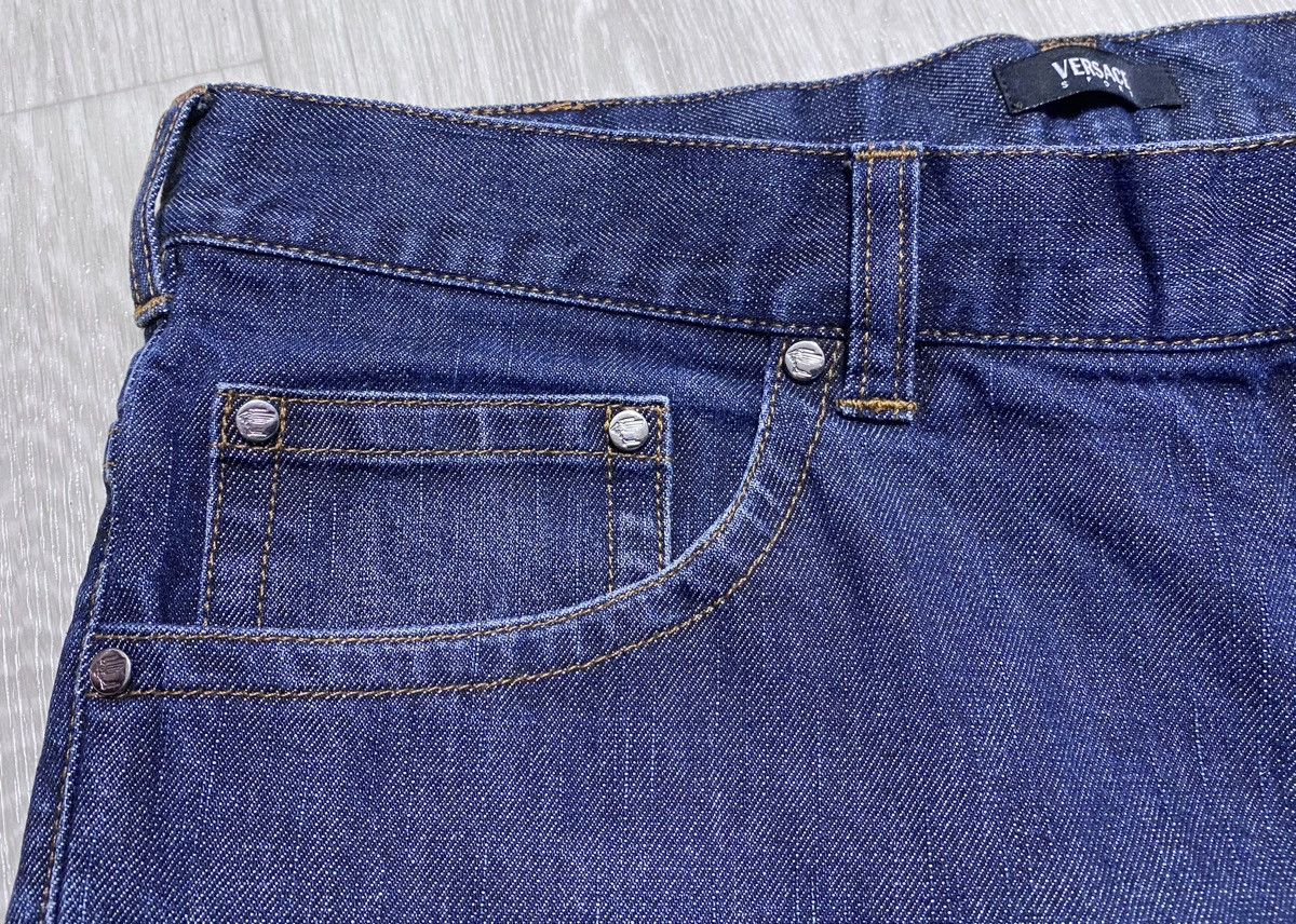 Versace Vintage Gianni Versace Sport Straight Cotton Navy Jean Denim Size US 34 / EU 50 - 12 Thumbnail