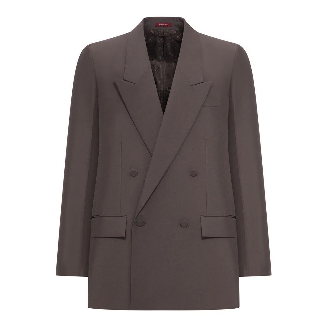 GUCCI Men's Wool Gabardine Dark brown Jacket New And Authent
