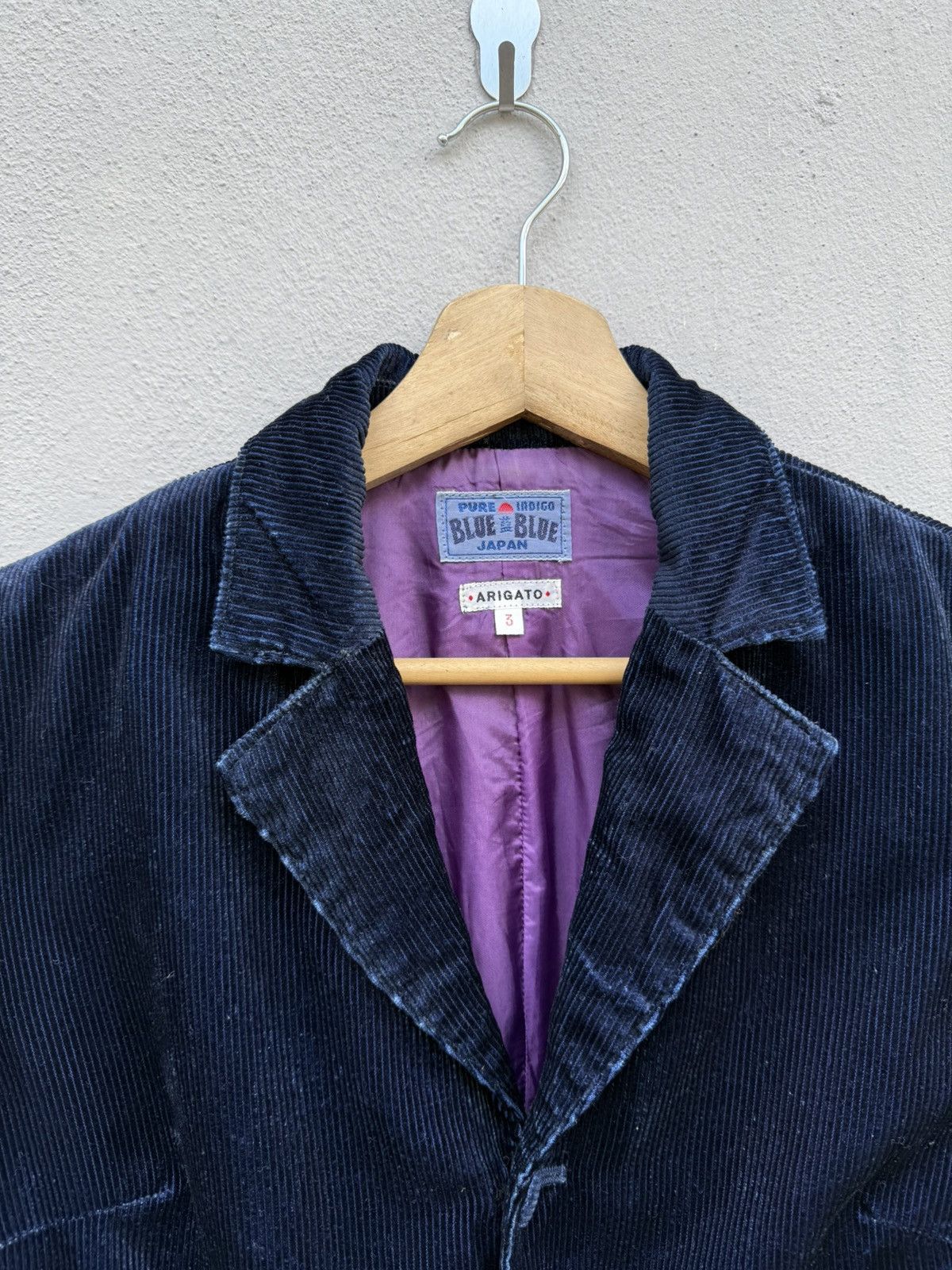 Blue Blue Japan 🔥RARE🔥BLUEBLUE JAPAN Pure Indigo “Arigato” Corduroy Blazer Size 40S - 3 Thumbnail