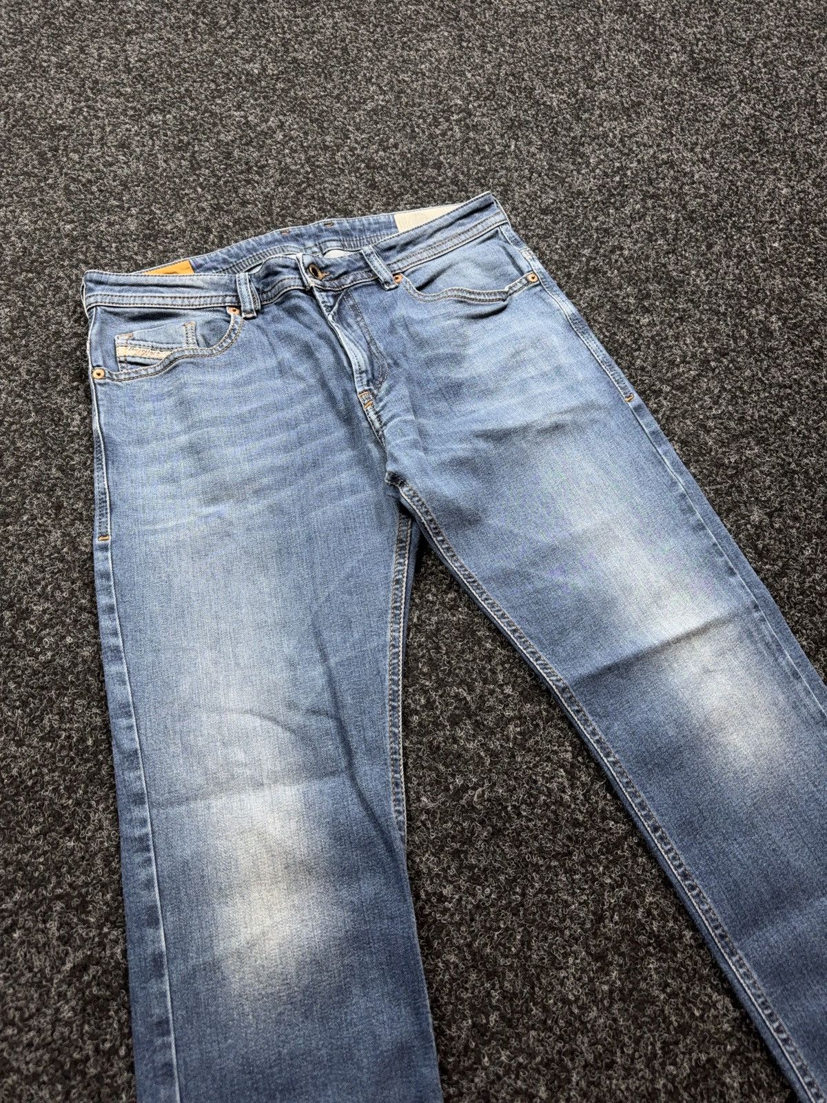 Diesel 00s Luxury Y2K Diesel Thommer Slim Skinny Distressed Jeans Size US 33 - 3 Thumbnail