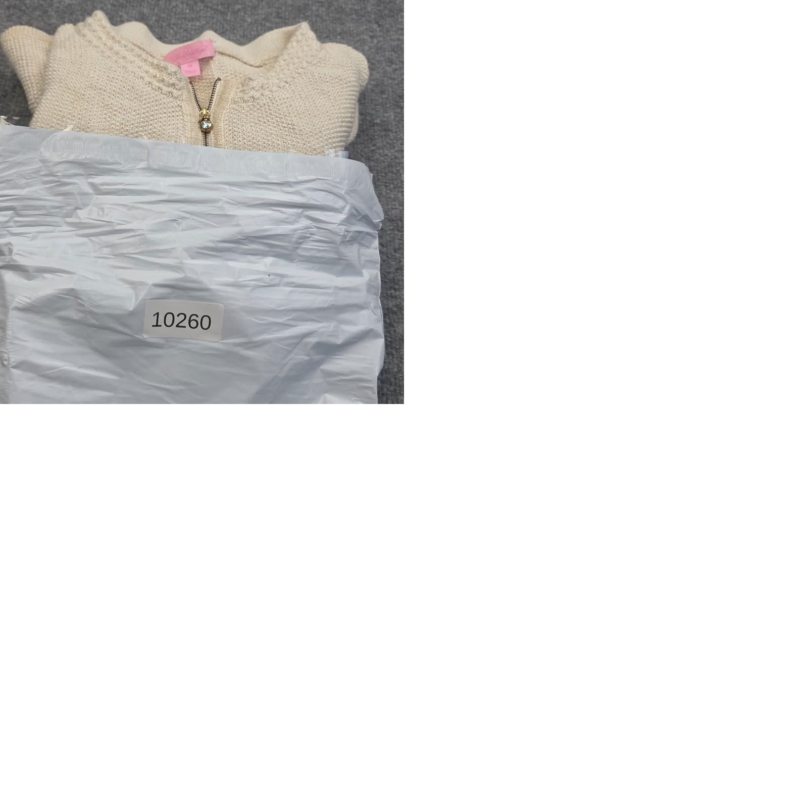 Lilly Pulitzer Lilly Pulitzer Knit Sweater Zip Juniors Medium Beige Long Sleeve Cotton Metallic Size M / US 6-8 / IT 42-44 - 9 Thumbnail