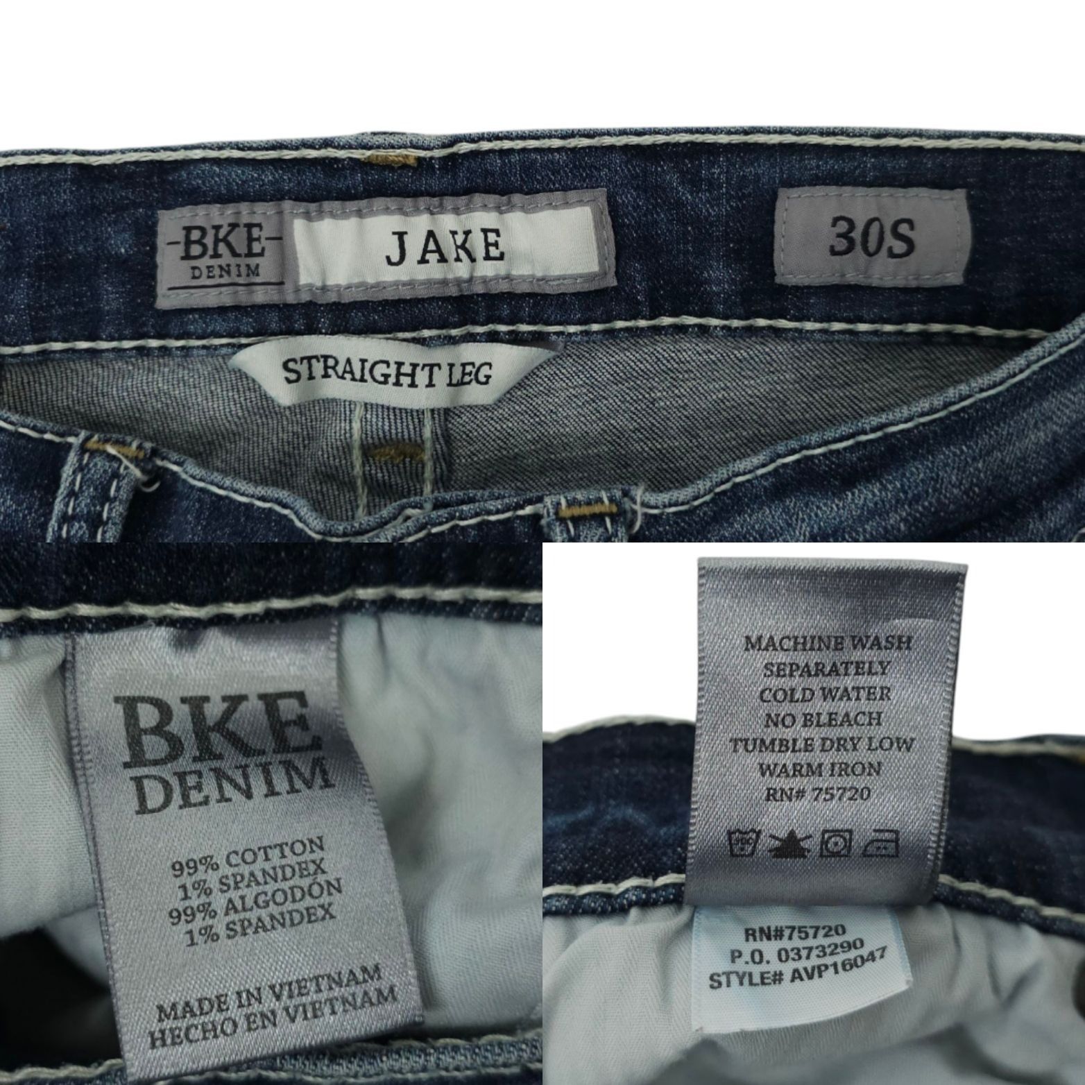 BKE BKE Jake Straight Leg Jean Mens Size 30Sx28.5" Stretch 5 Poc Size US 30 / EU 46 - 8 Thumbnail