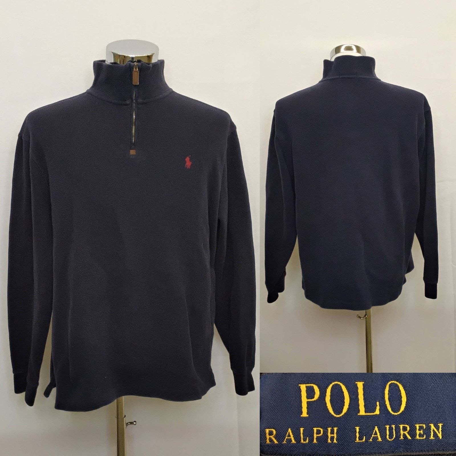 Polo Ralph Lauren Polo Ralph Lauren 1/4 Zip Sweater Men's XL Navy Blue Vintage Size US XL / EU 56 / 4 - 1 Thumbnail