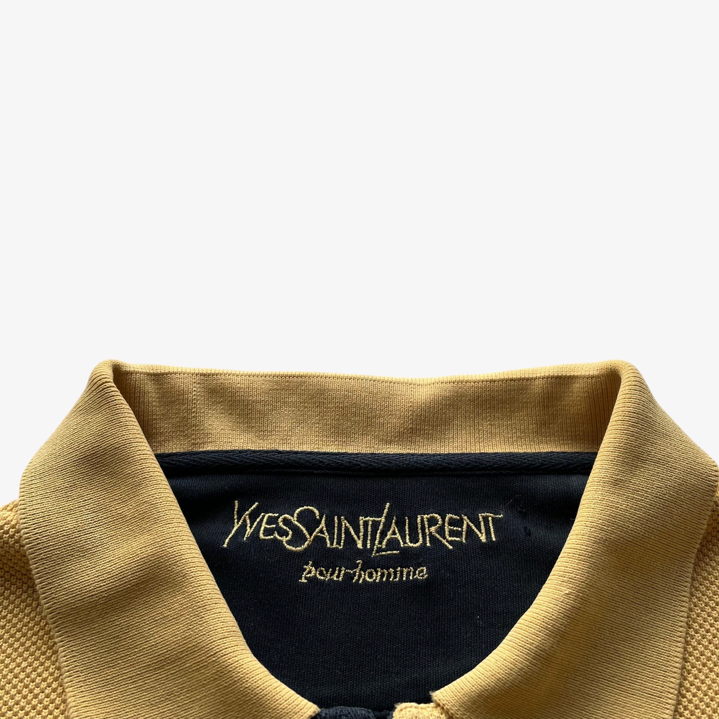 Yves Saint Laurent Vintage 90s Men's Yves Saint Laurent Yellow Rugby Shirt Size US M / EU 48-50 / 2 - 3 Thumbnail