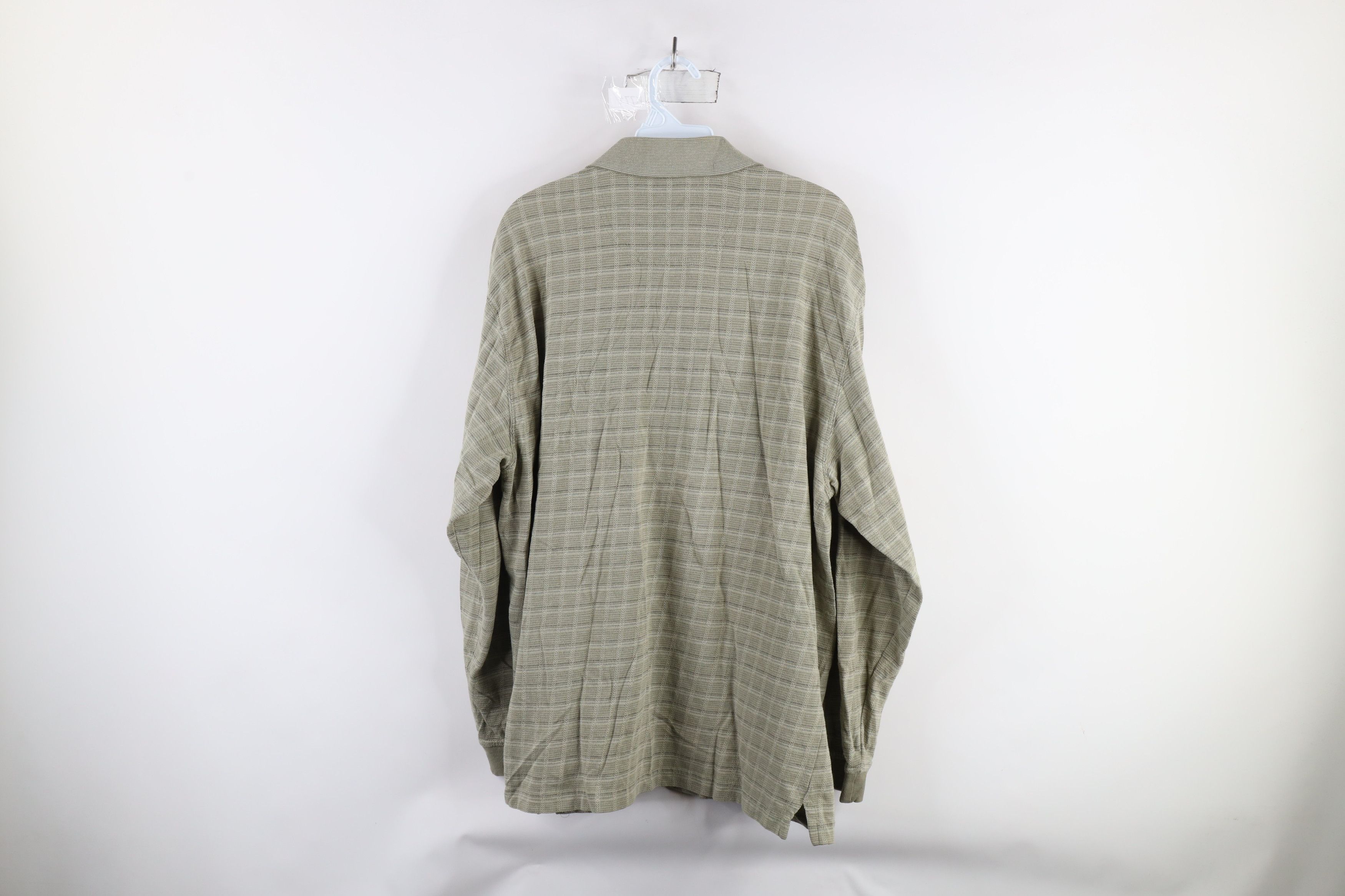 Vintage Vintage 90s Streetwear Checkered Knit Long Sleeve Polo Shirt Size US XL / EU 56 / 4 - 8 Thumbnail