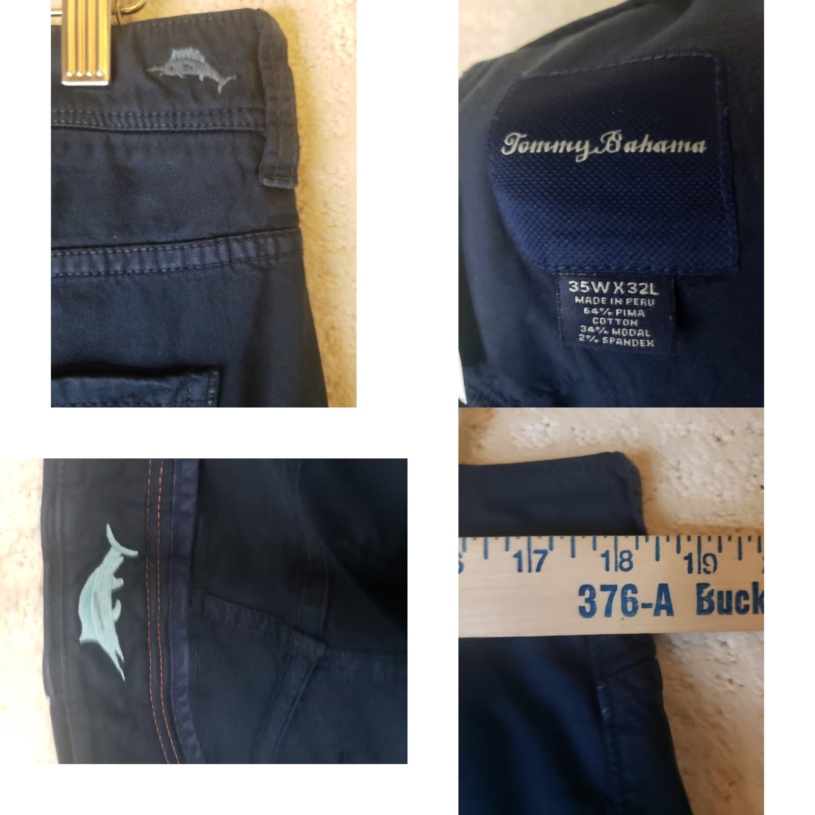 Tommy Bahama Tommy Bahama Pants Mens 35x32 Blue Flat Front Pima Cotton Relaxed Casual Size US 35 - 9 Thumbnail