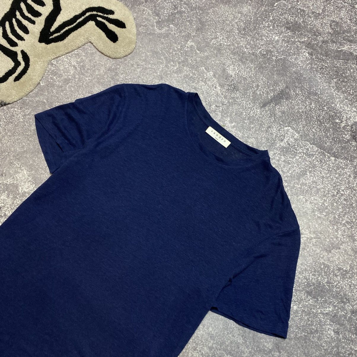 Sandro Men’s Sandro Paris Linen Basic luxury Designer tee Size US M / EU 48-50 / 2 - 2 Thumbnail