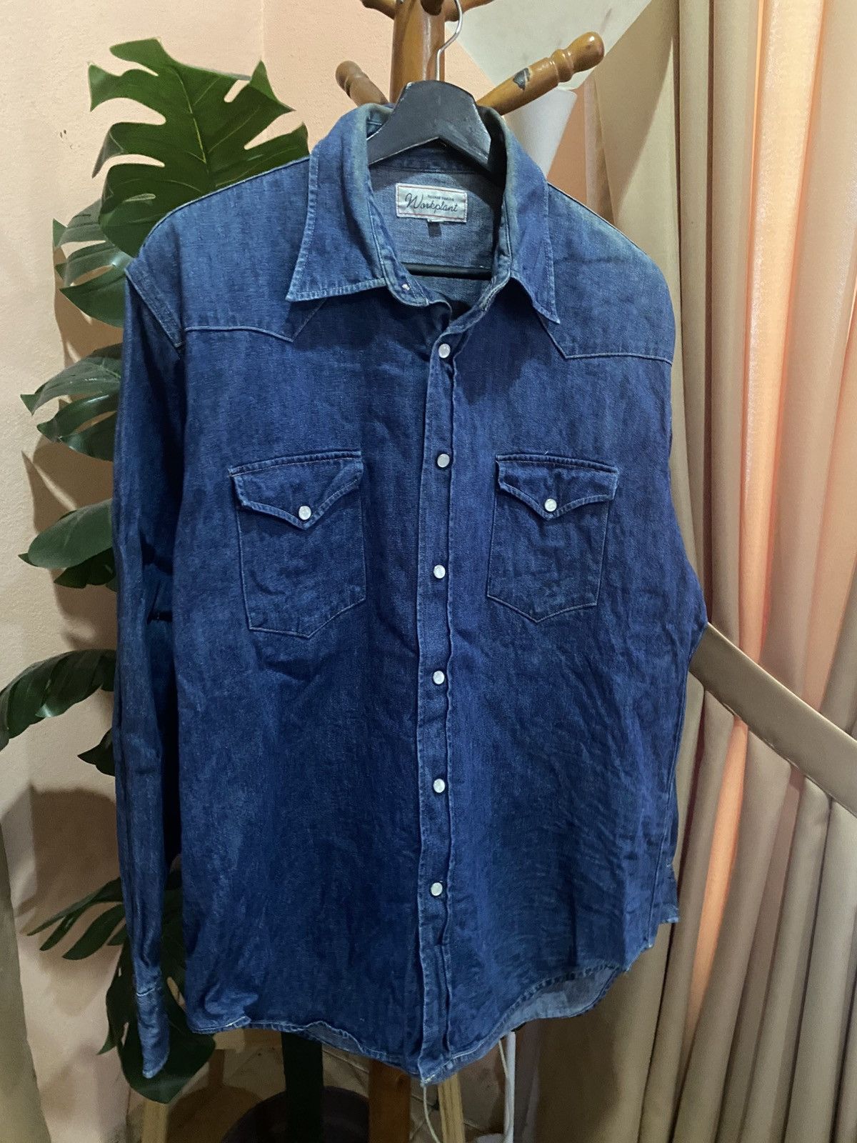 Vintage Workplant Relaxed Feeling Denim Shirt L – Vintage Blue Size US L / EU 52-54 / 3 - 5 Thumbnail
